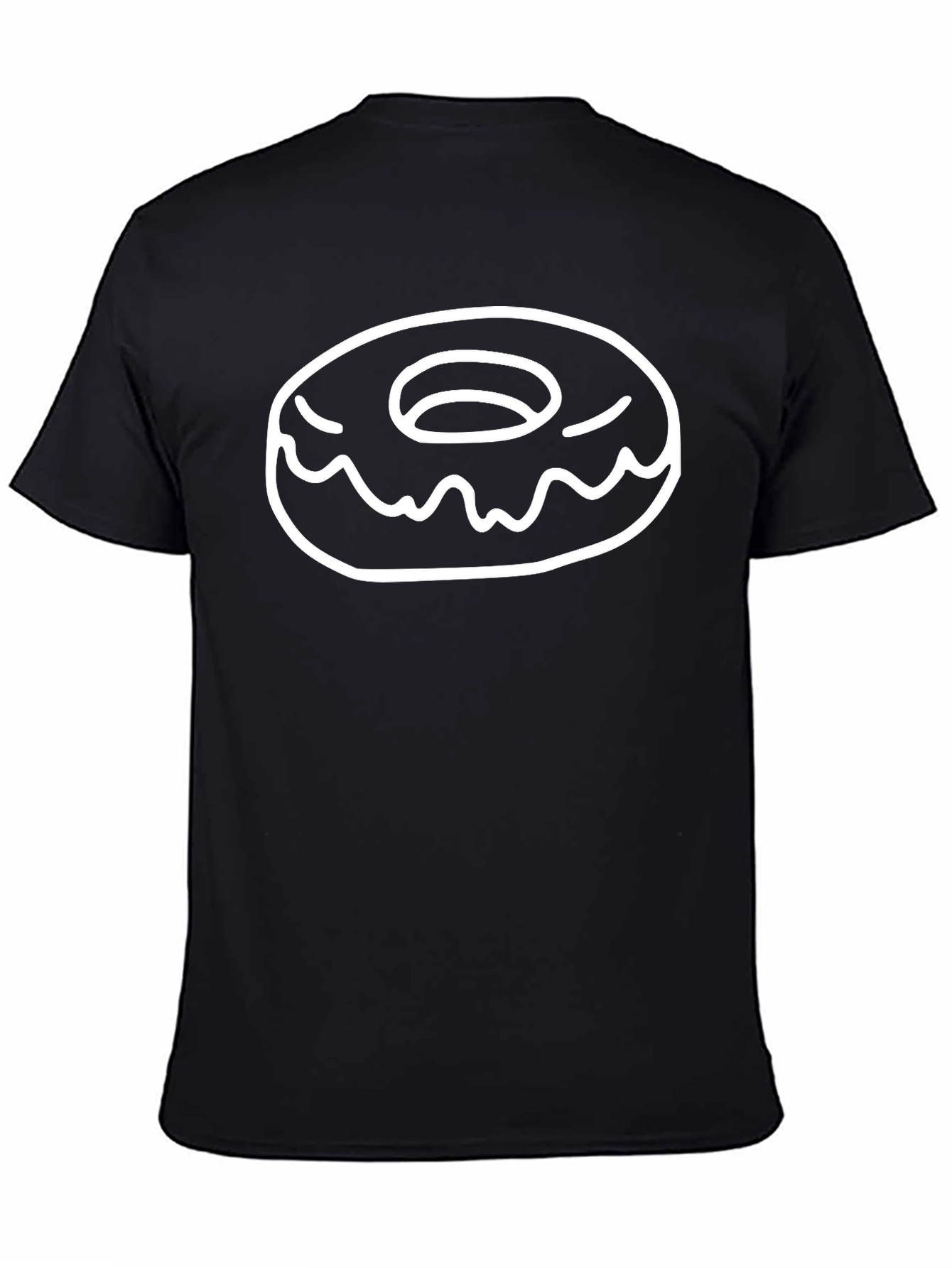 Donut Graphic T-Shirt - Black Cotton Tee