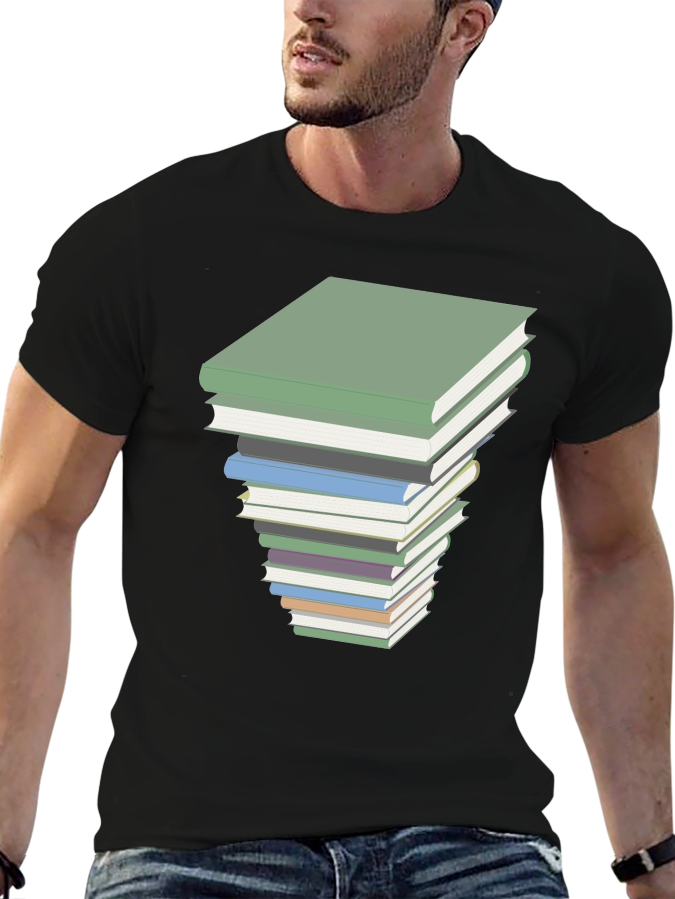 Book Stack Graphic Tee - Readers Style