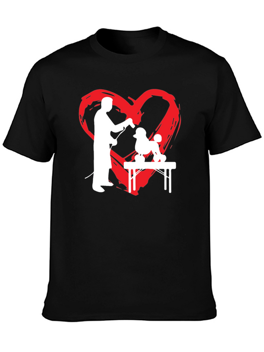 Dog Groomer Heart T-Shirt - Grooming Love Tee