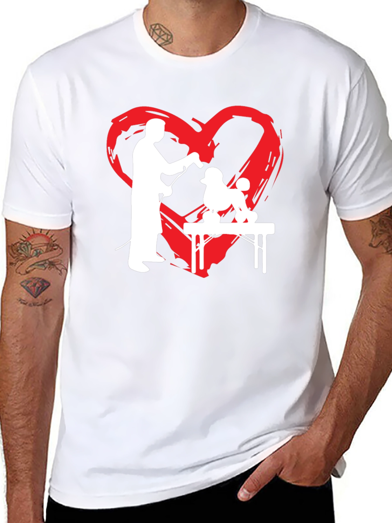 Dog Groomer Heart T-Shirt - Grooming Love Tee