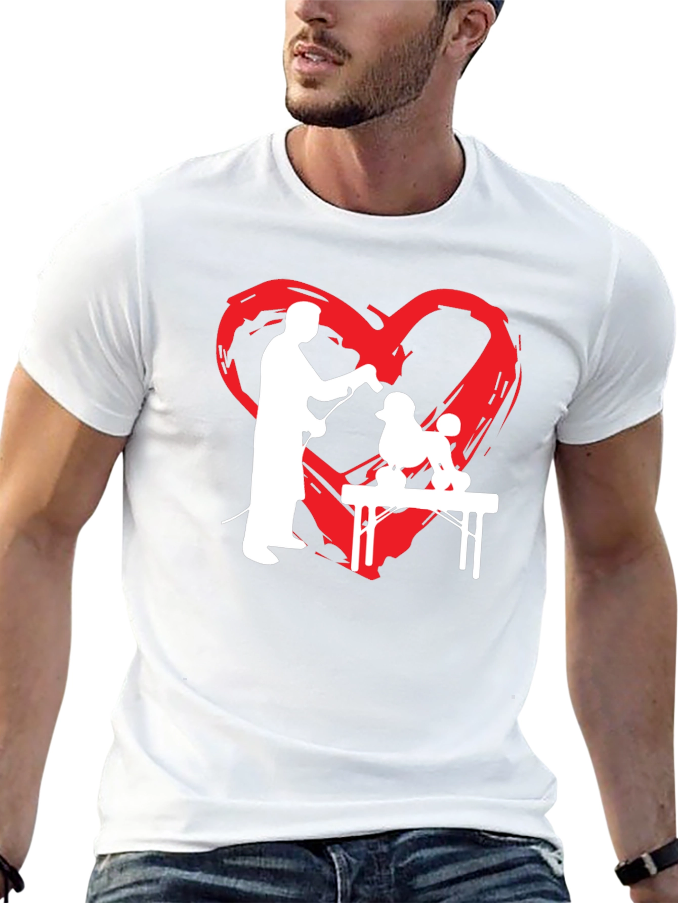 Dog Groomer Heart T-Shirt - Grooming Love Tee