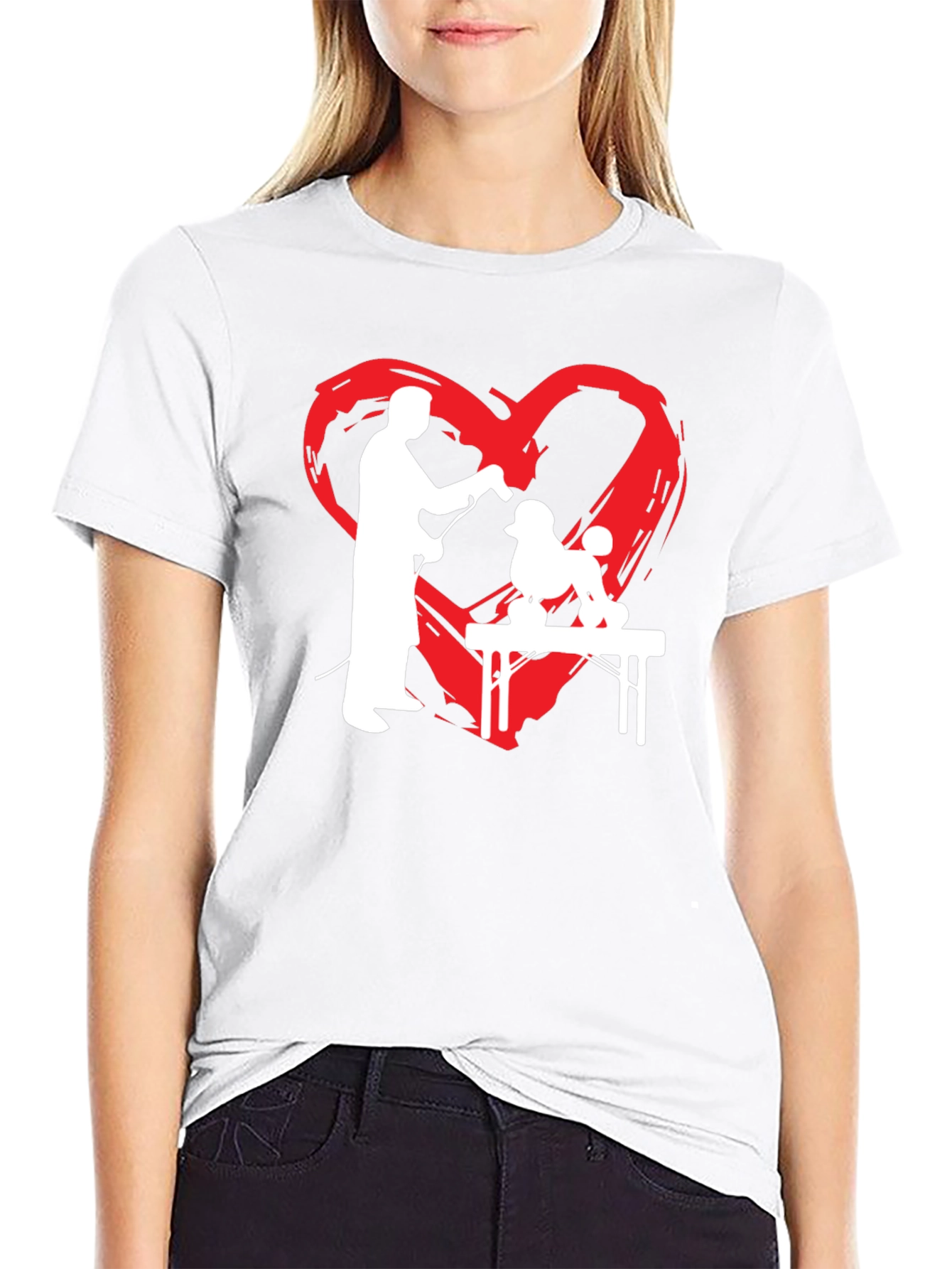 Dog Groomer Heart T-Shirt - Grooming Love Tee