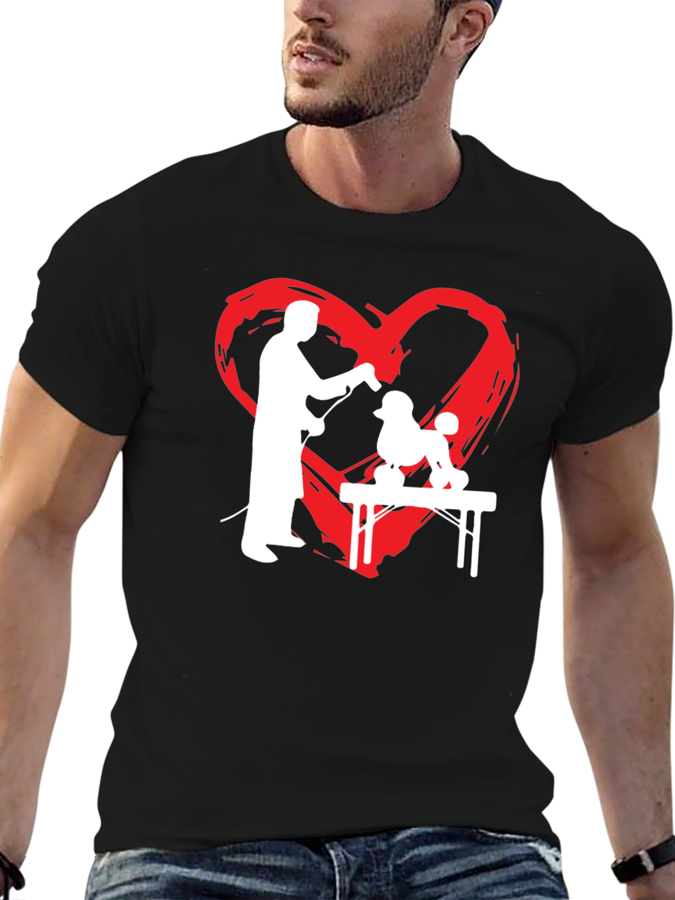 Dog Groomer Heart T-Shirt - Grooming Love Tee