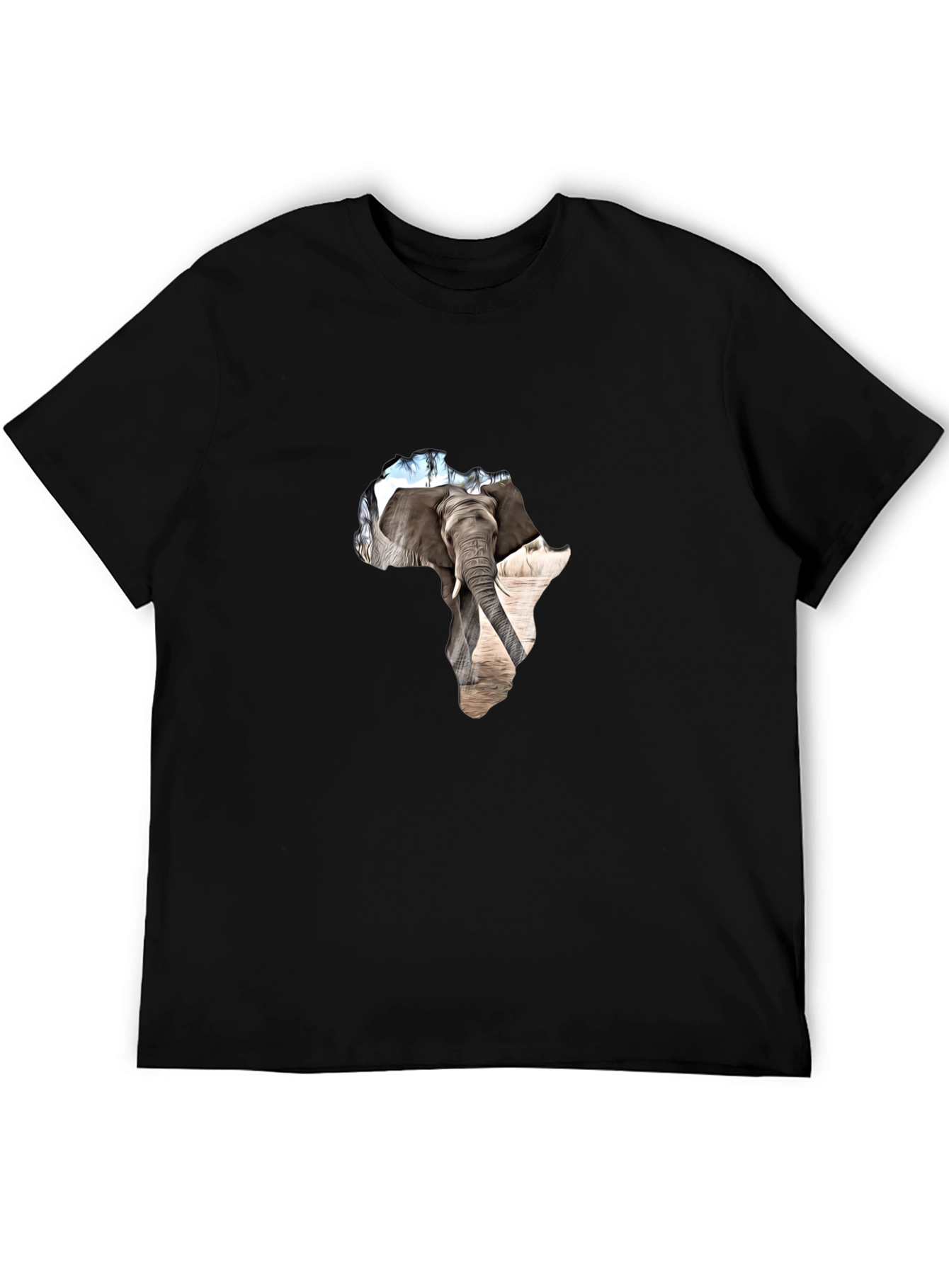 Africa Elephant Graphic Tee - Black