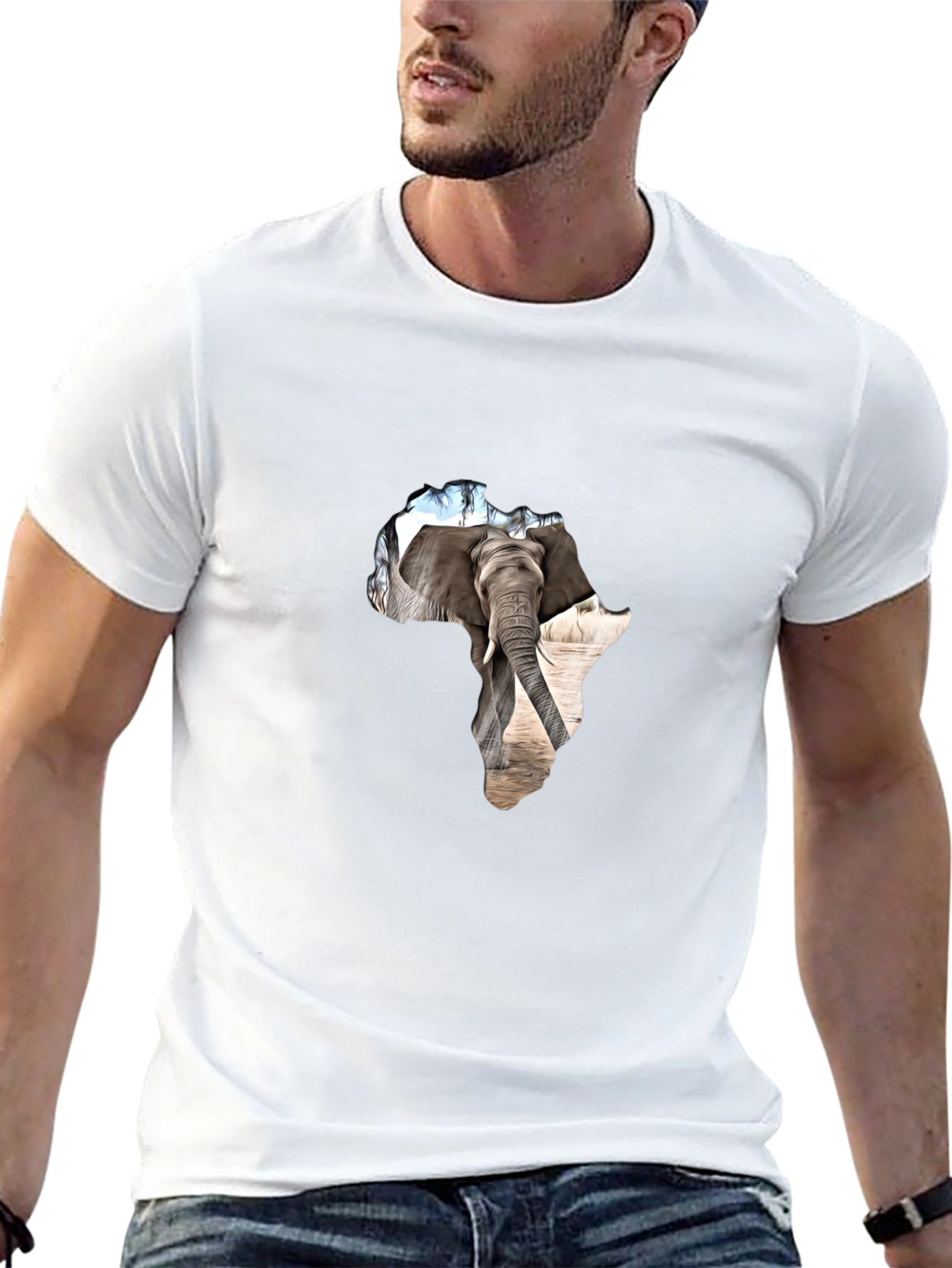 Africa Elephant Graphic Tee - Black