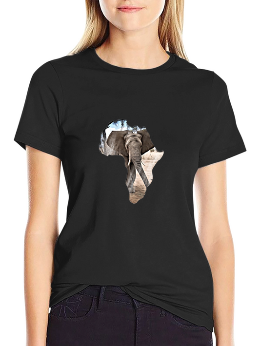 Africa Elephant Graphic Tee - Black