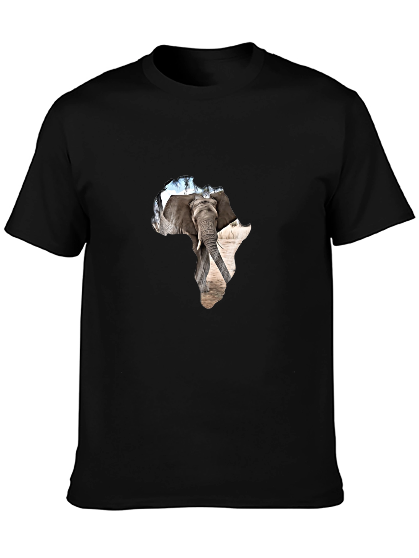 Africa Elephant Graphic Tee - Black