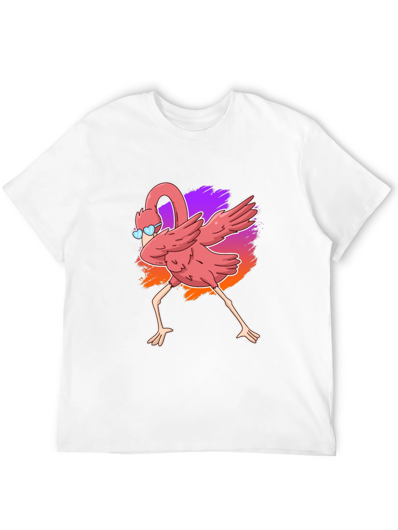 Dabbing Flamingo Graphic Tee - Cool Bird Shirt