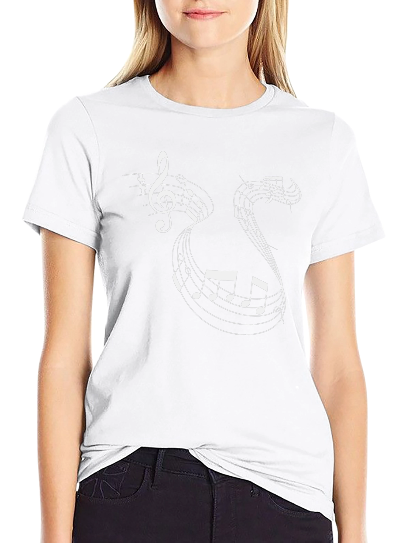 Musical Note Graphic Print Mens T-Shirt