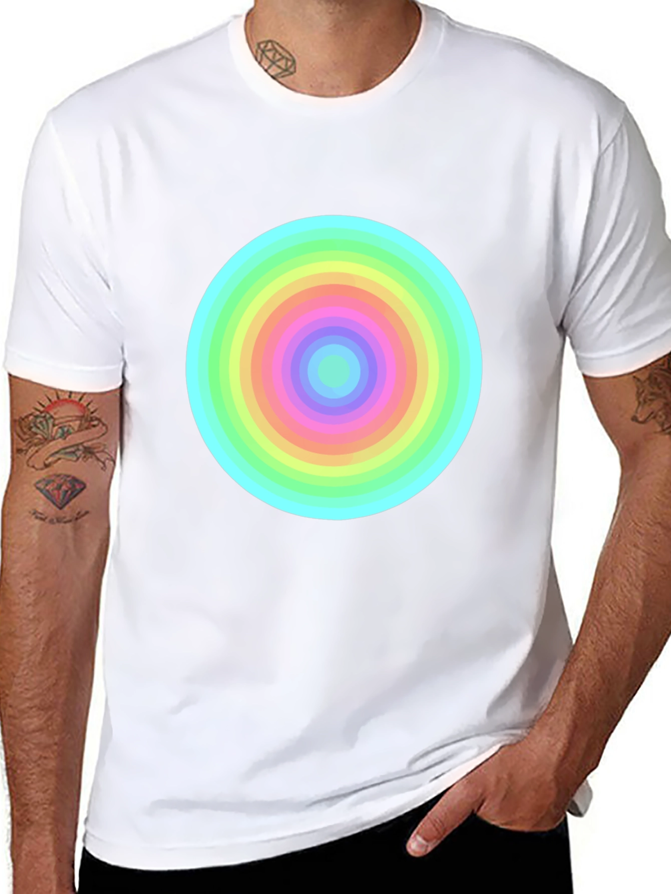 Rainbow Circle Tee - Bold Graphic T-Shirt