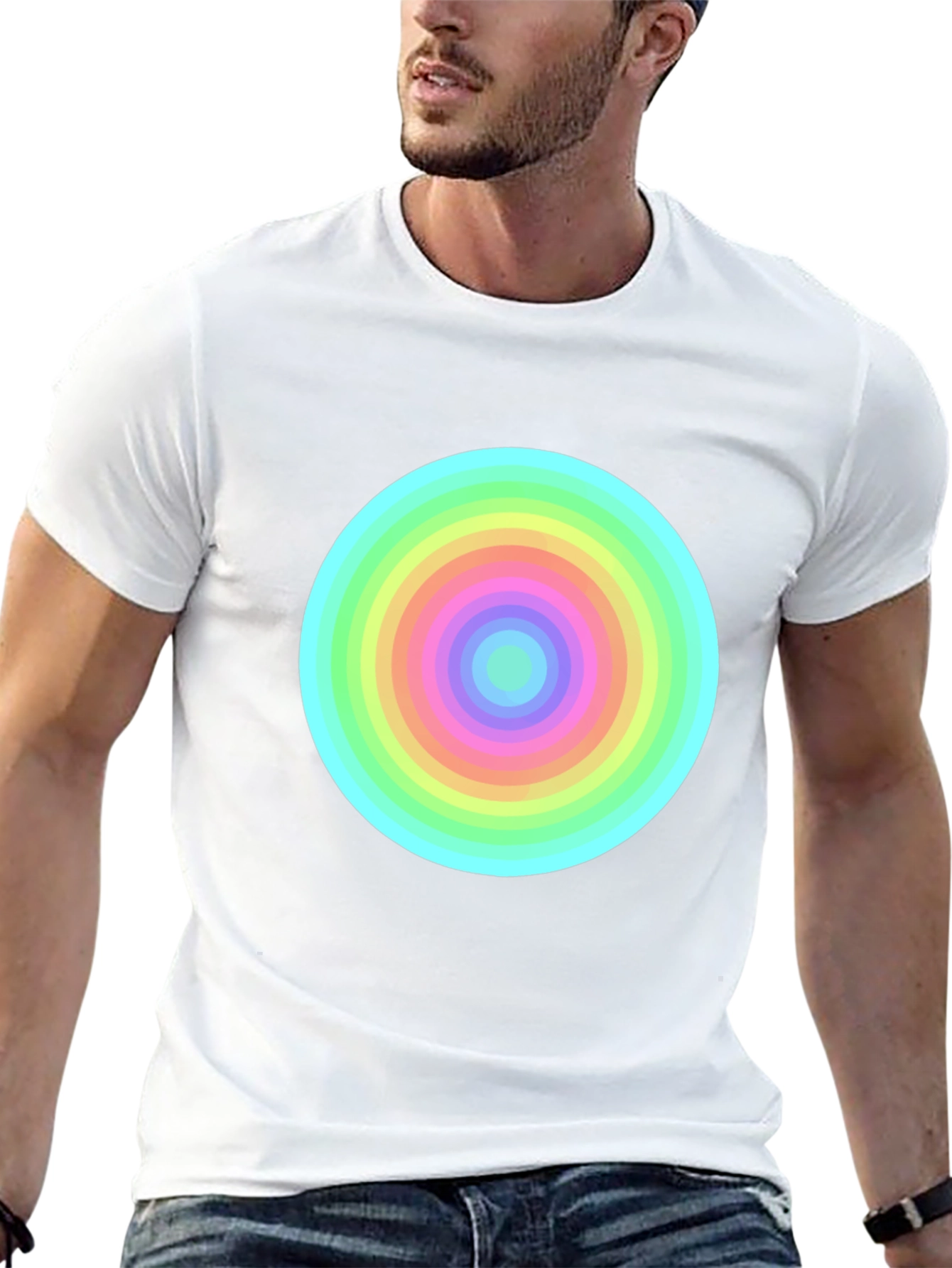Rainbow Circle Tee - Bold Graphic T-Shirt