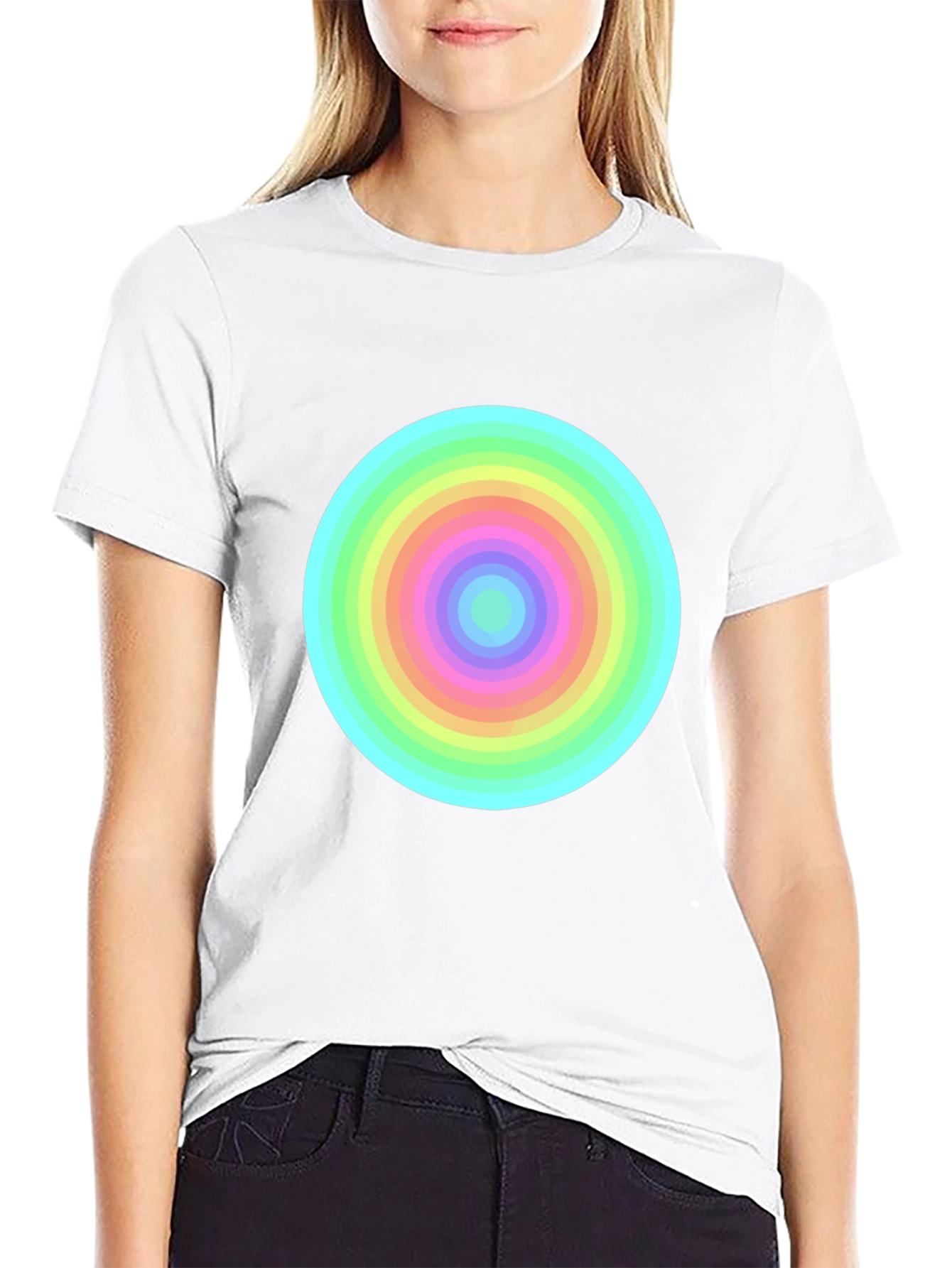 Rainbow Circle Tee - Bold Graphic T-Shirt