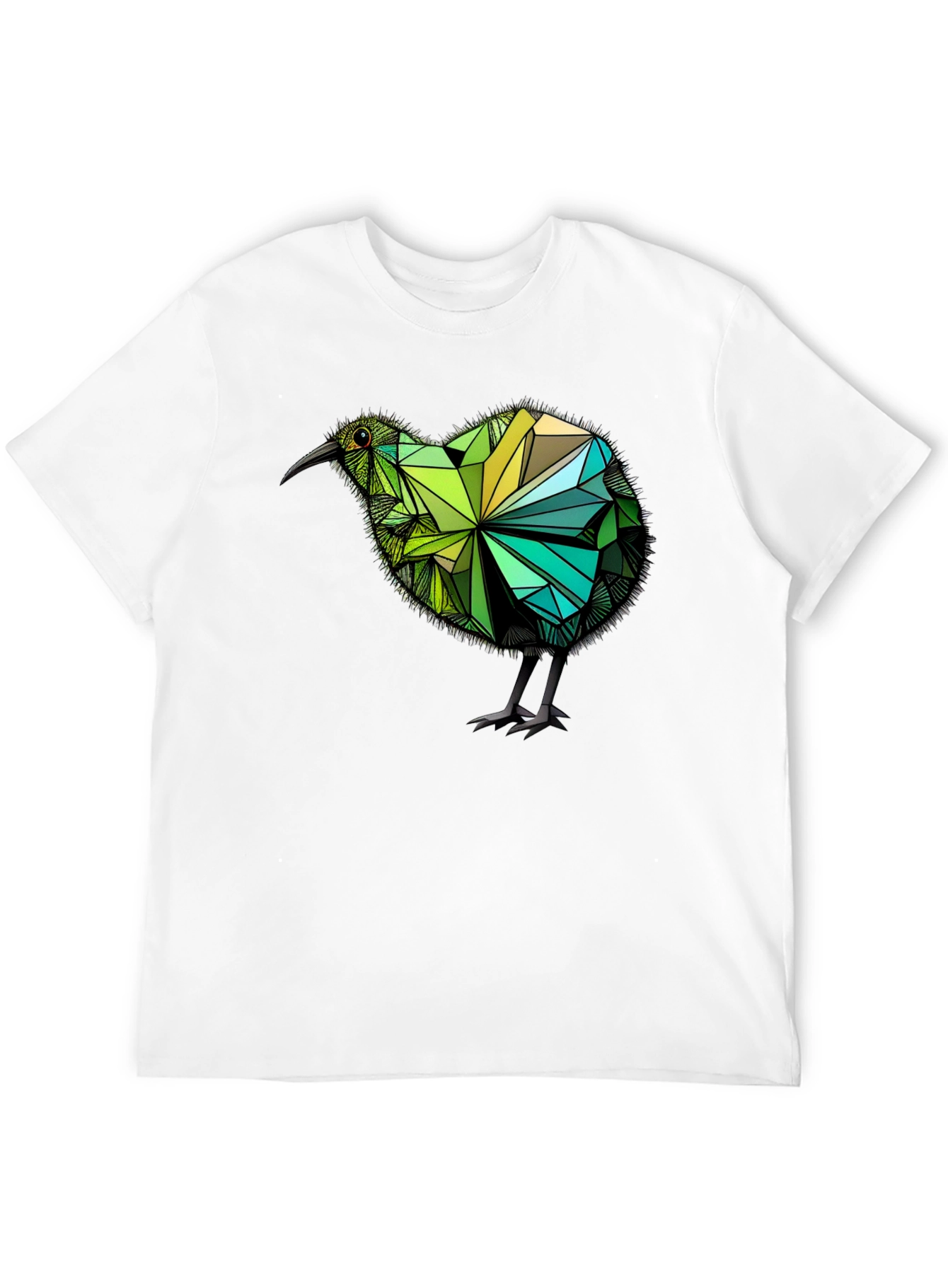 Geometric Kiwi Bird Graphic Tee - Modern & Unique