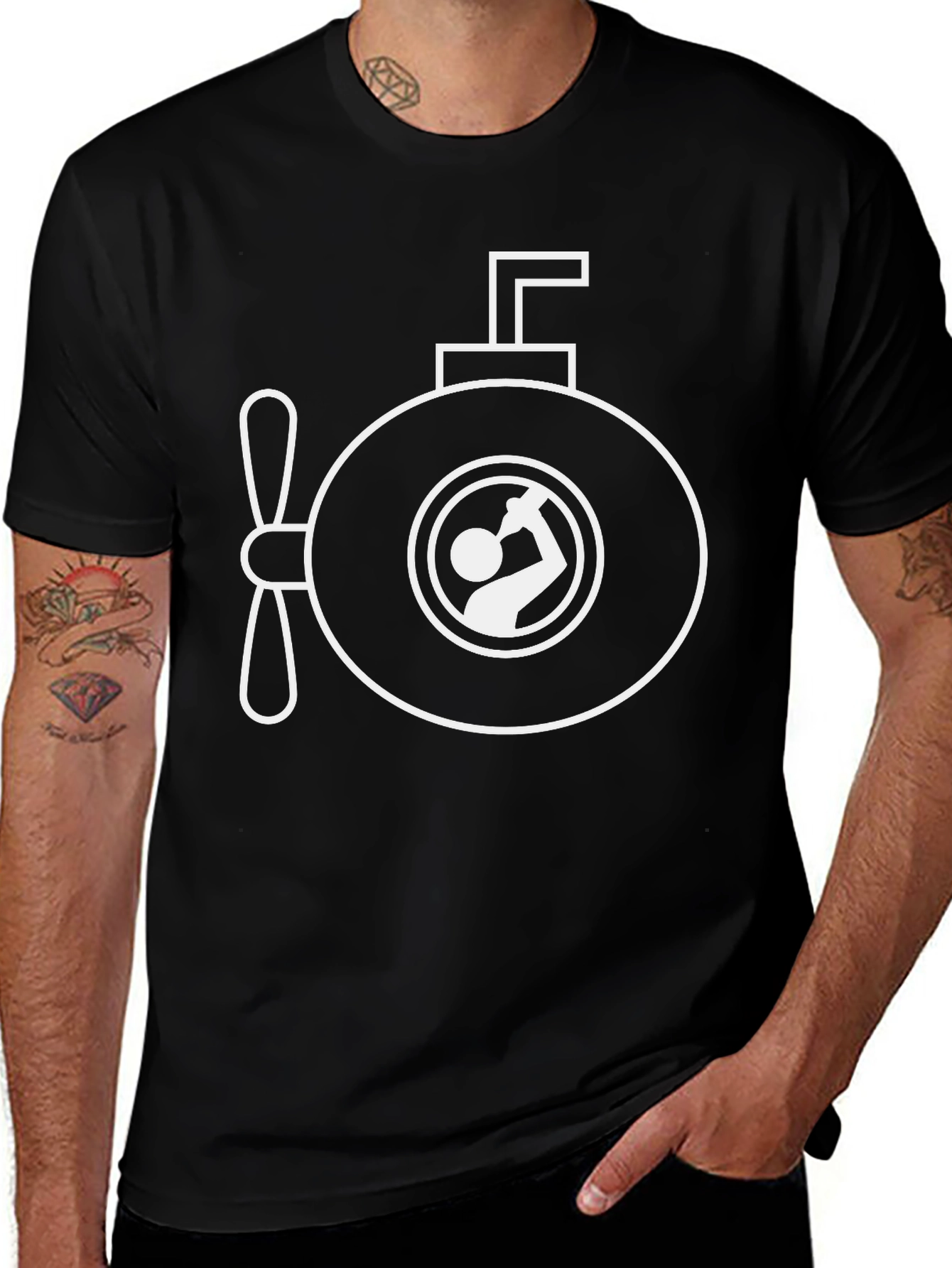 Submarine Drinking T-Shirt - Novelty Graphic Tee