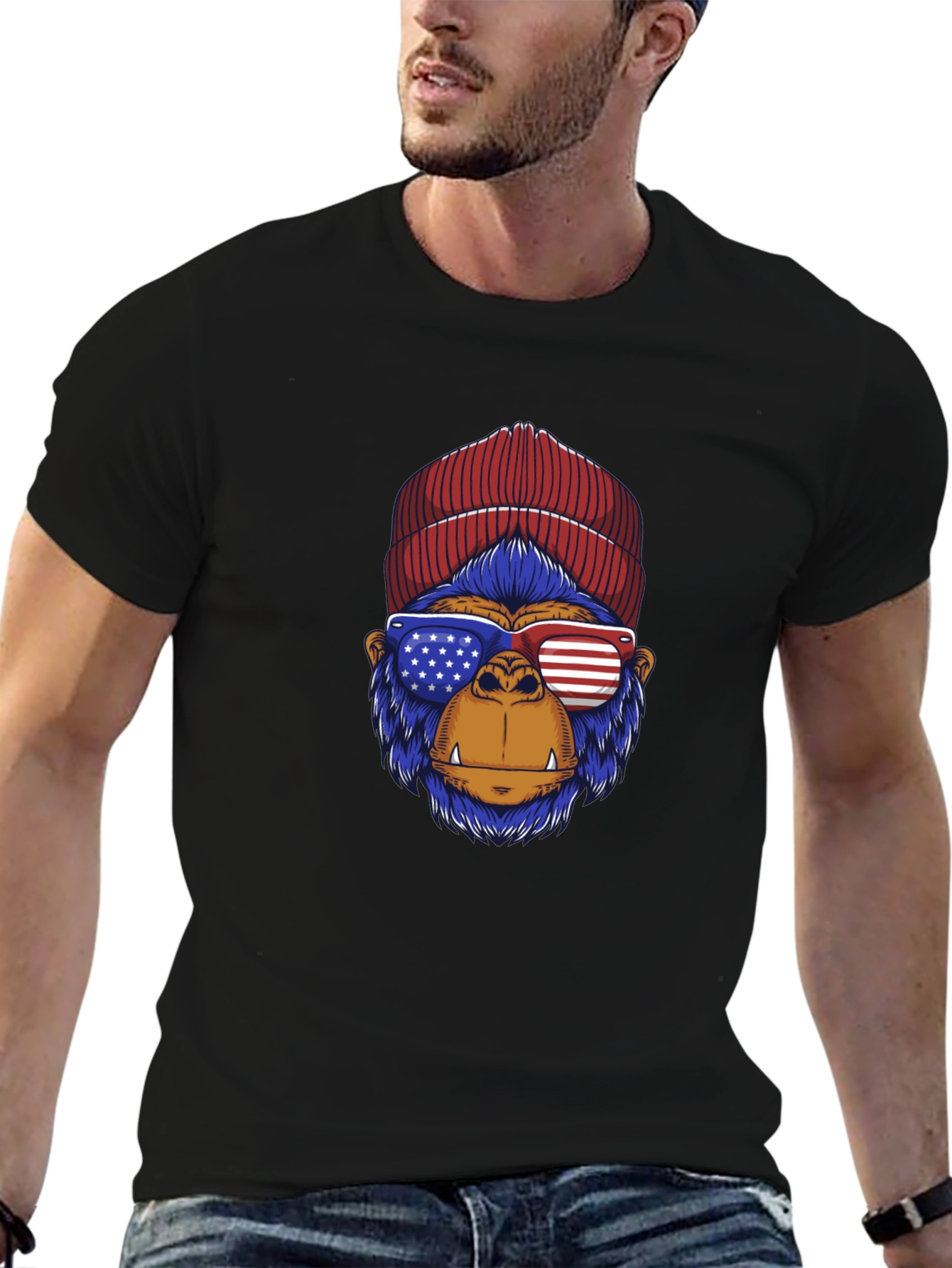 Patriotic Gorilla T-Shirt - Stars & Stripes