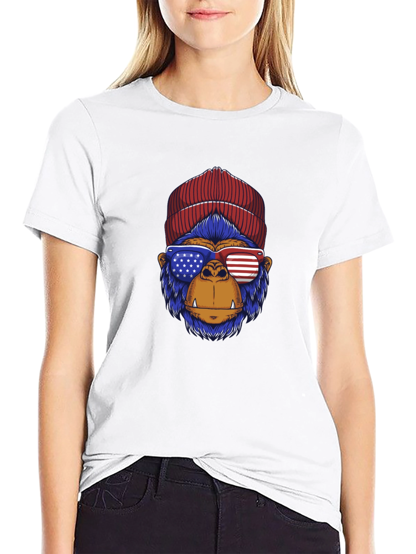 Patriotic Gorilla T-Shirt - Stars & Stripes
