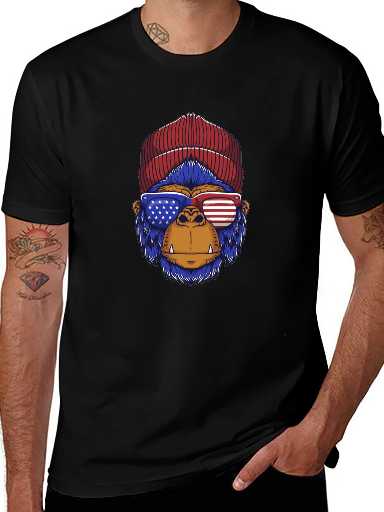 Patriotic Gorilla T-Shirt - Stars & Stripes
