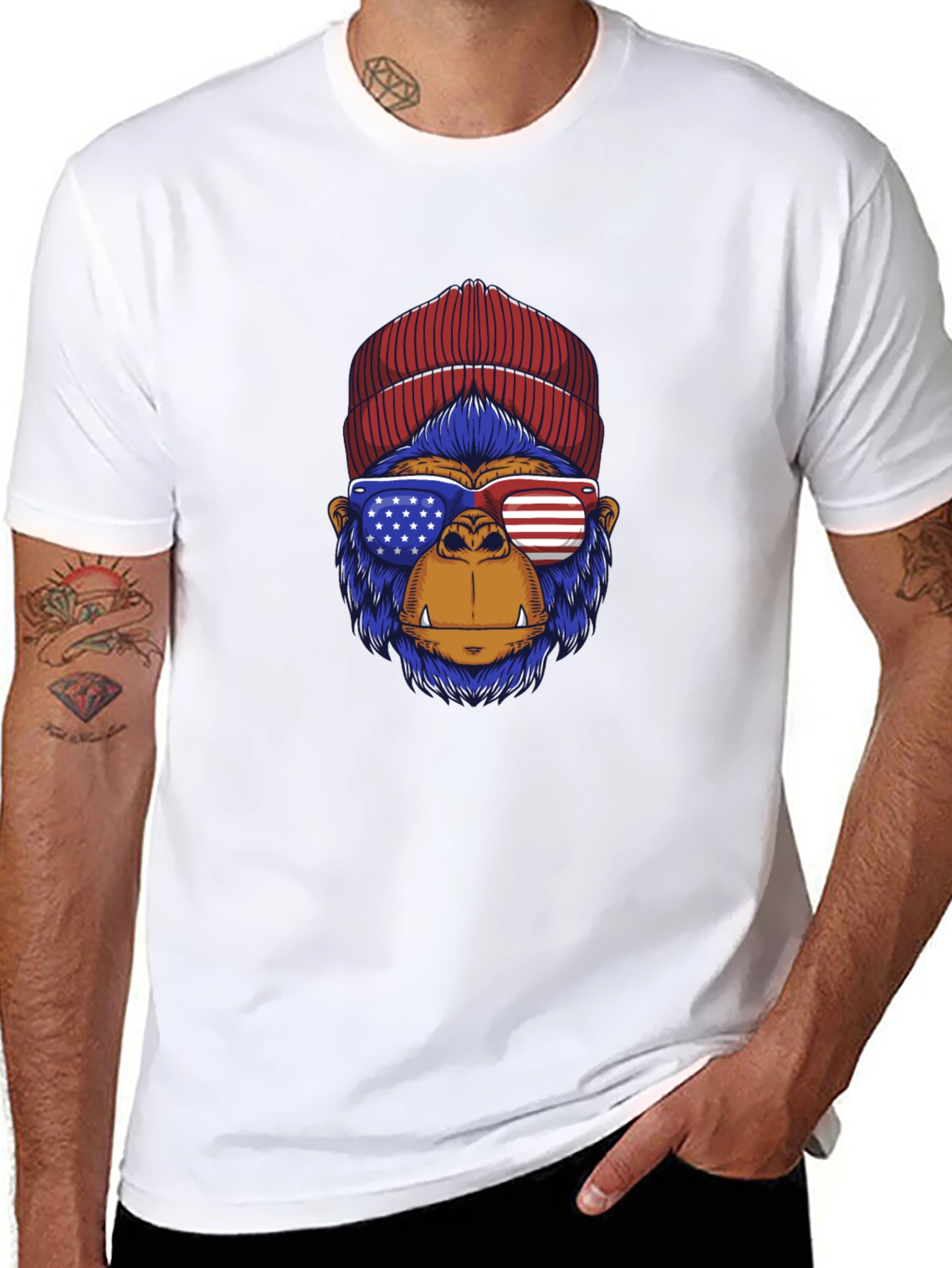 Patriotic Gorilla T-Shirt - Stars & Stripes