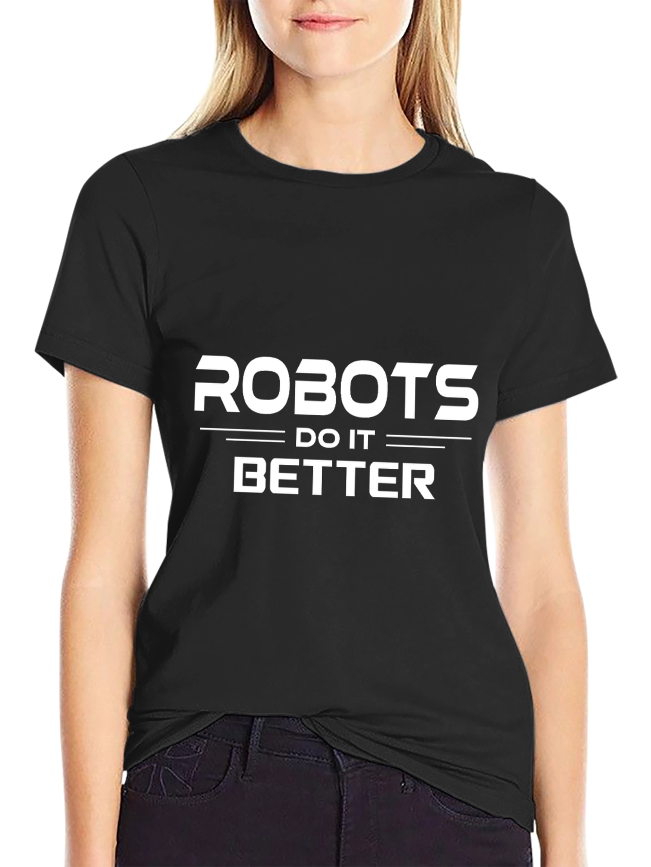 Robots Do It Better T-Shirt - Black Crew Neck