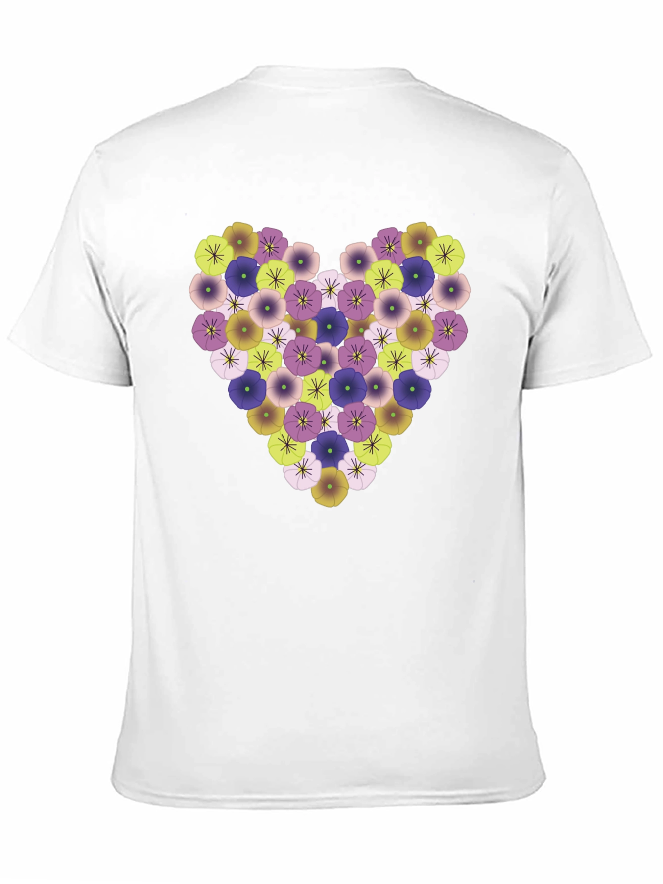 Floral Heart Tee - Stylish Black T-Shirt