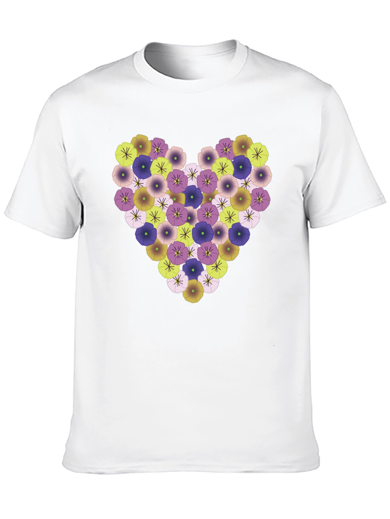 Floral Heart Tee - Stylish Black T-Shirt