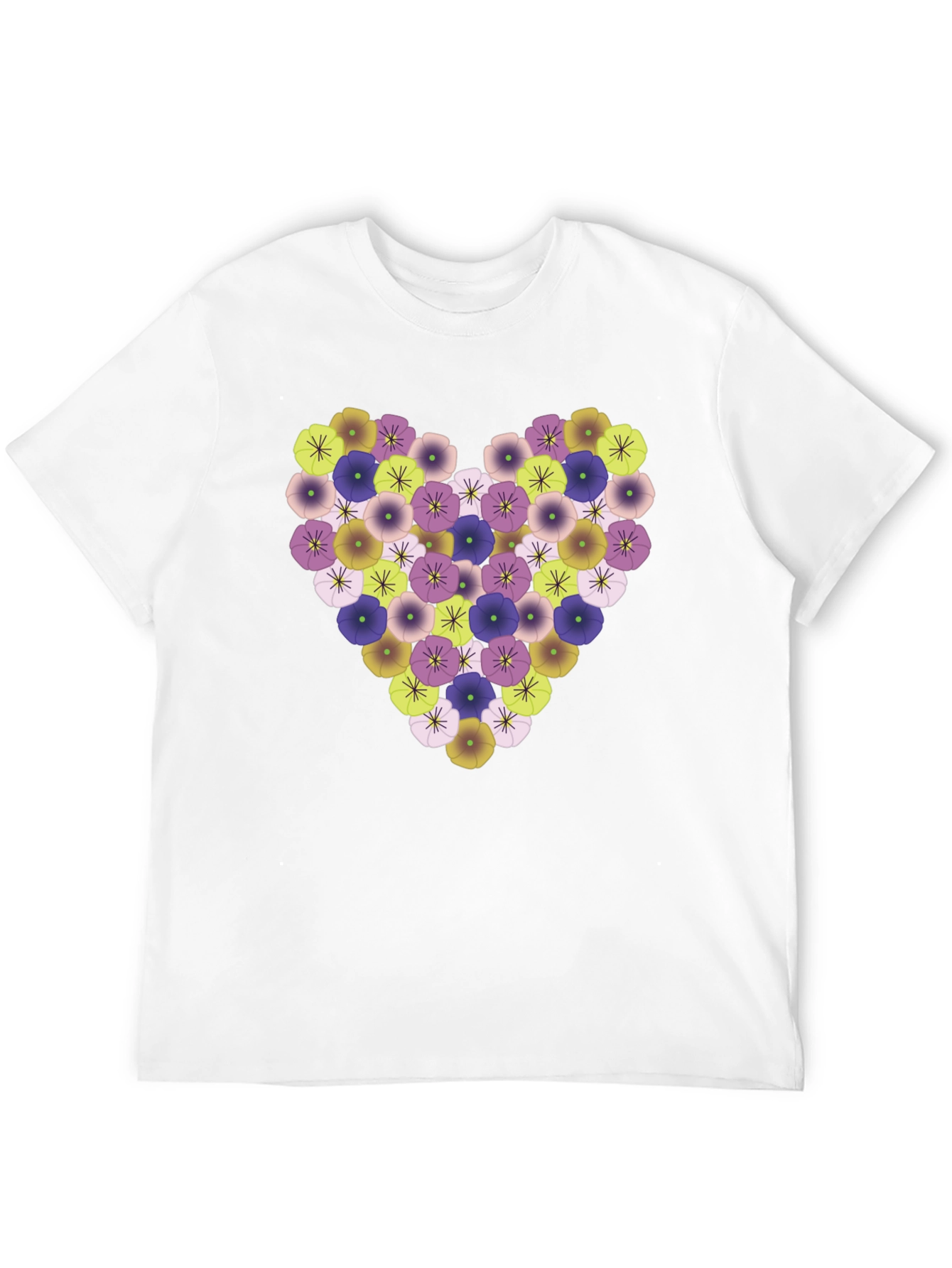 Floral Heart Tee - Stylish Black T-Shirt