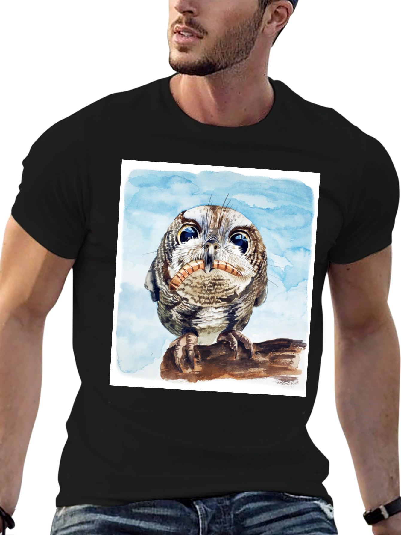 Owl Graphic Tee - Mens Black T-Shirt