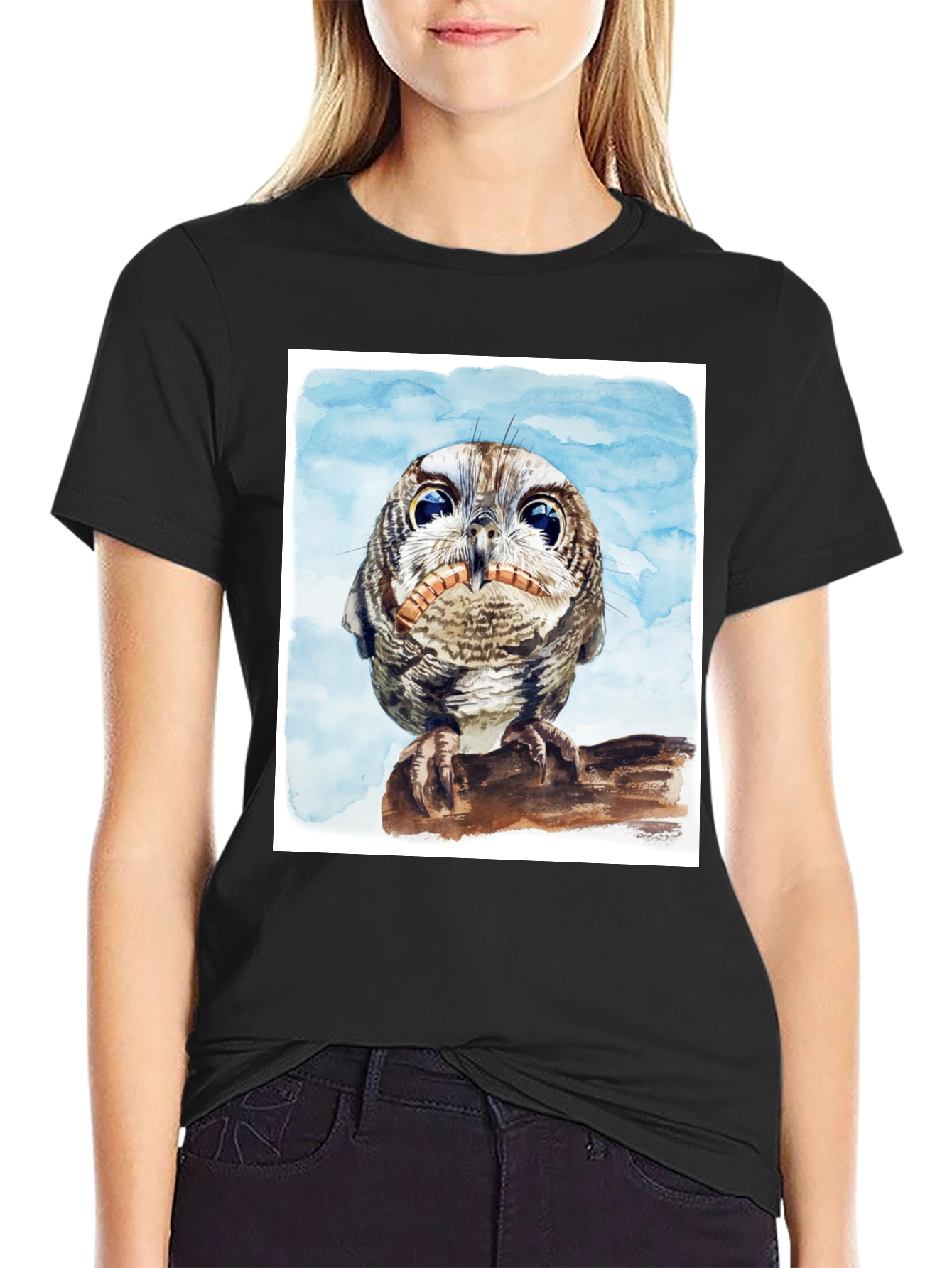 Owl Graphic Tee - Mens Black T-Shirt