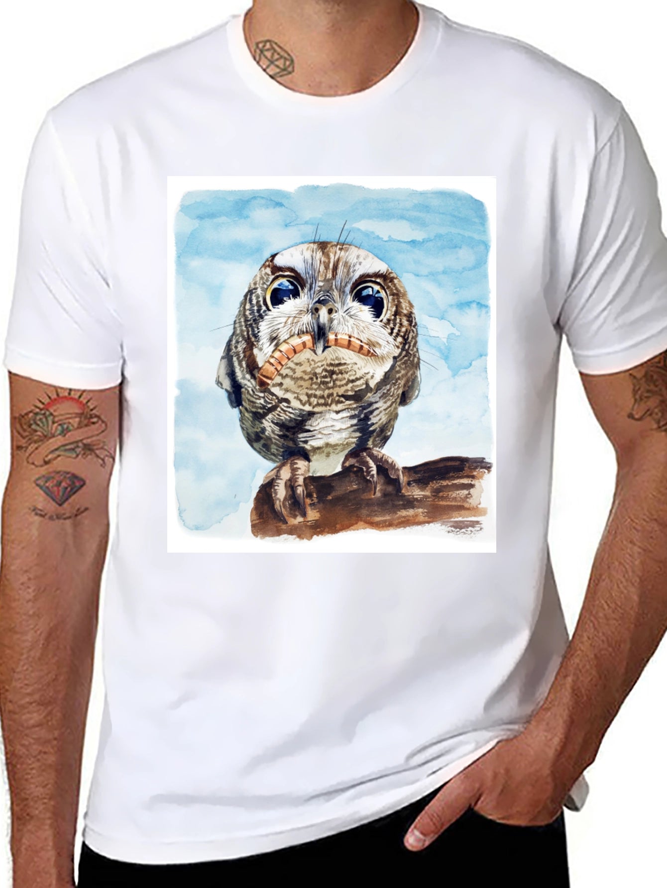 Owl Graphic Tee - Mens Black T-Shirt