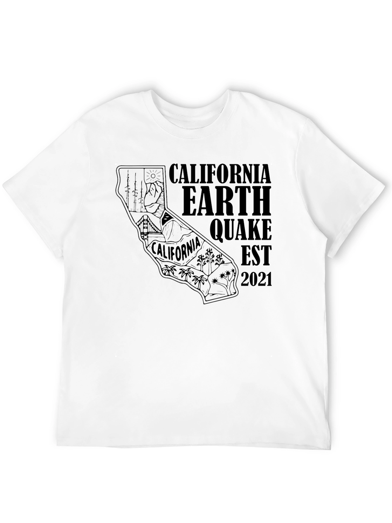 California Earthquake EST 2021 Graphic T-Shirt