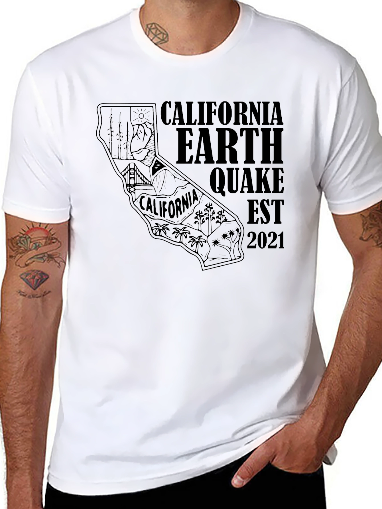 California Earthquake EST 2021 Graphic T-Shirt