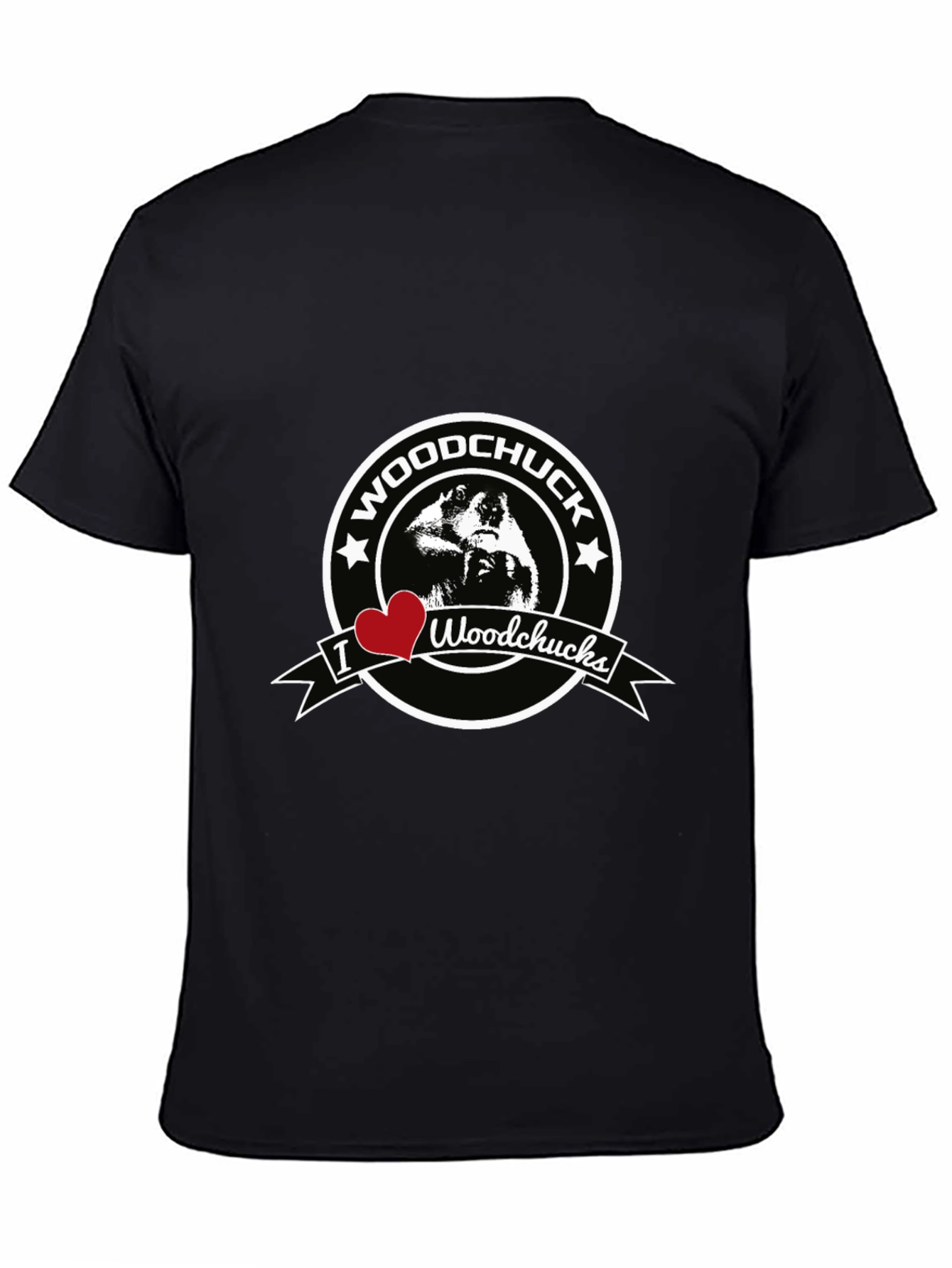 I Heart Woodchucks Mens Black T-Shirt