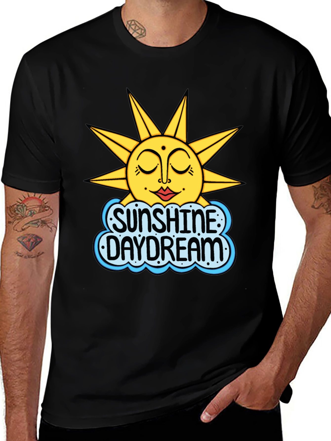 Sunshine Daydream Graphic T-Shirt - Black
