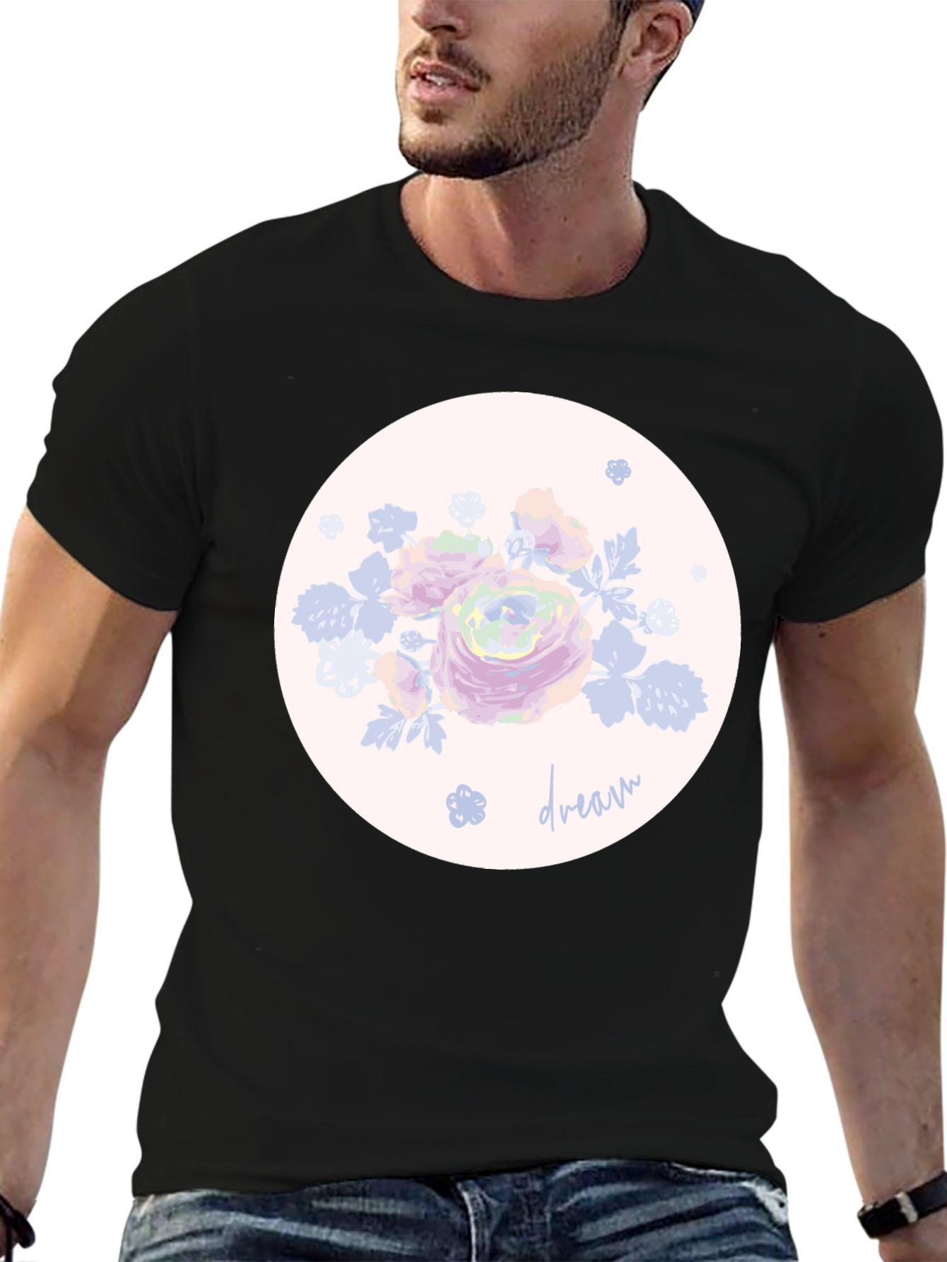 Dream Floral Graphic Tee - Stylish Mens T-Shirt