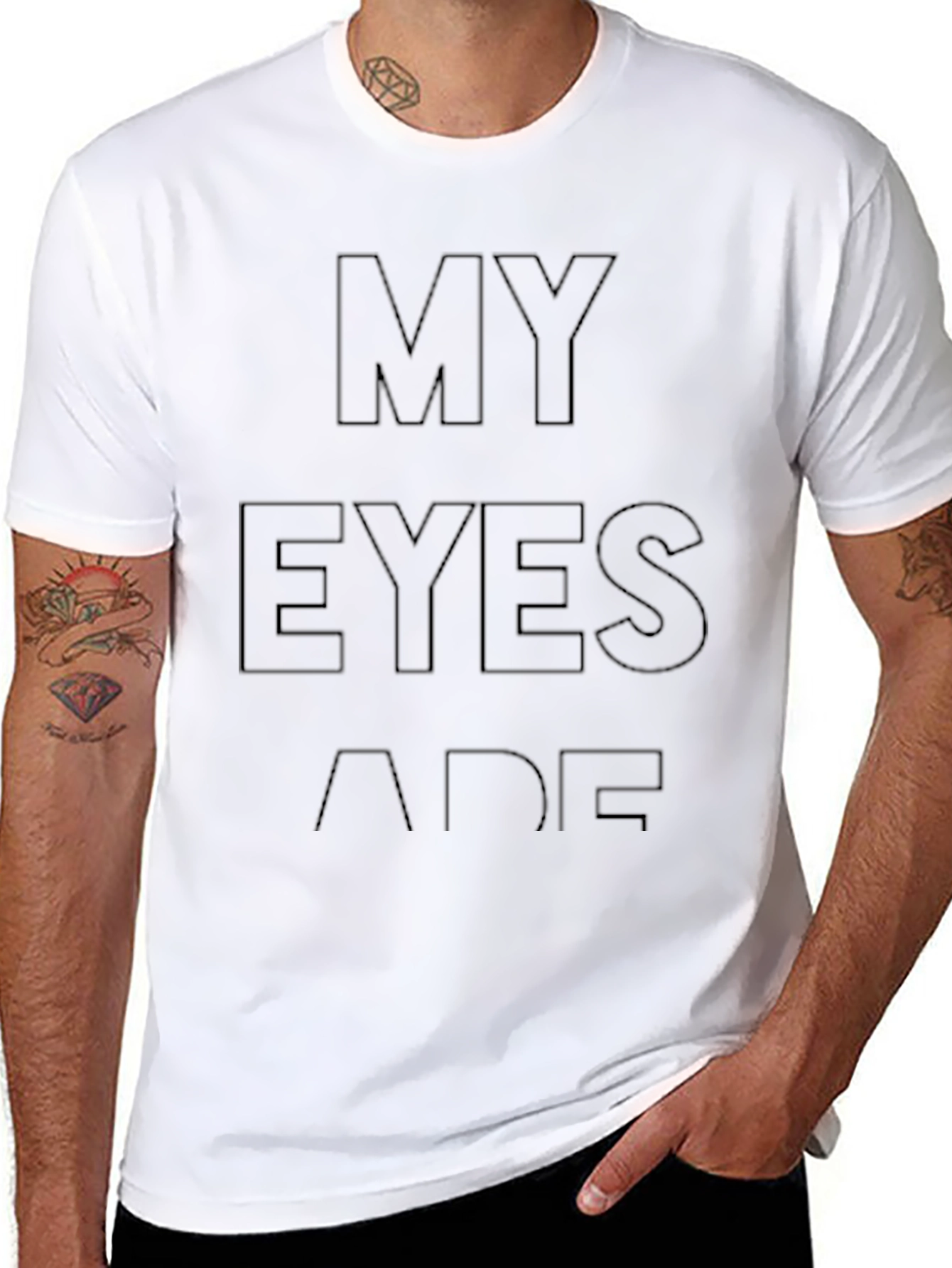 My Eyes Are Up Here Funny T-Shirt