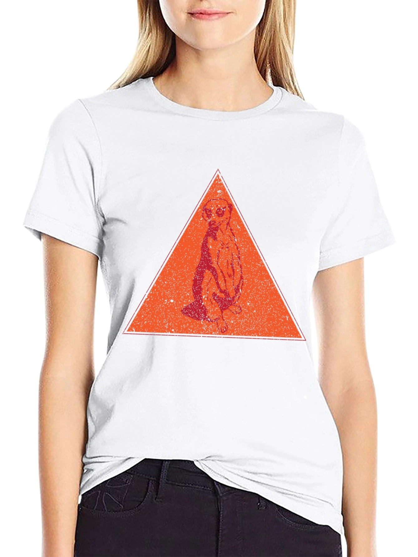 Meerkat Triangle Graphic Tee - Casual Black T-Shirt