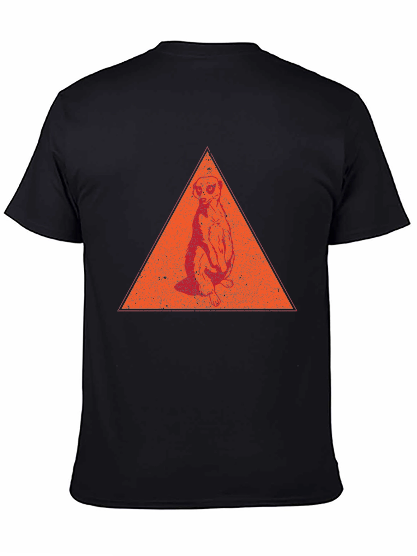 Meerkat Triangle Graphic Tee - Casual Black T-Shirt