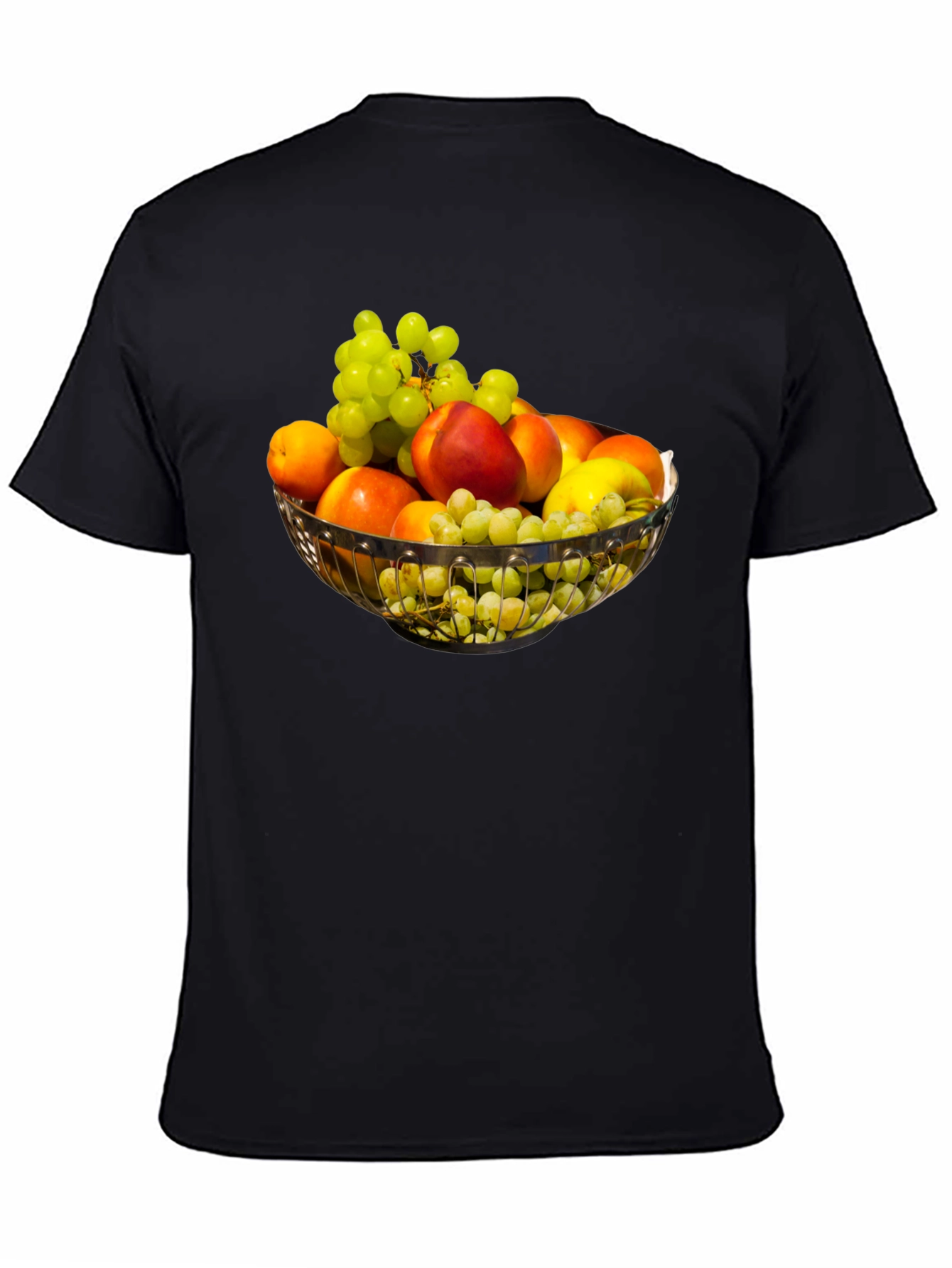 Fruit Bowl Graphic Print Black T-Shirt