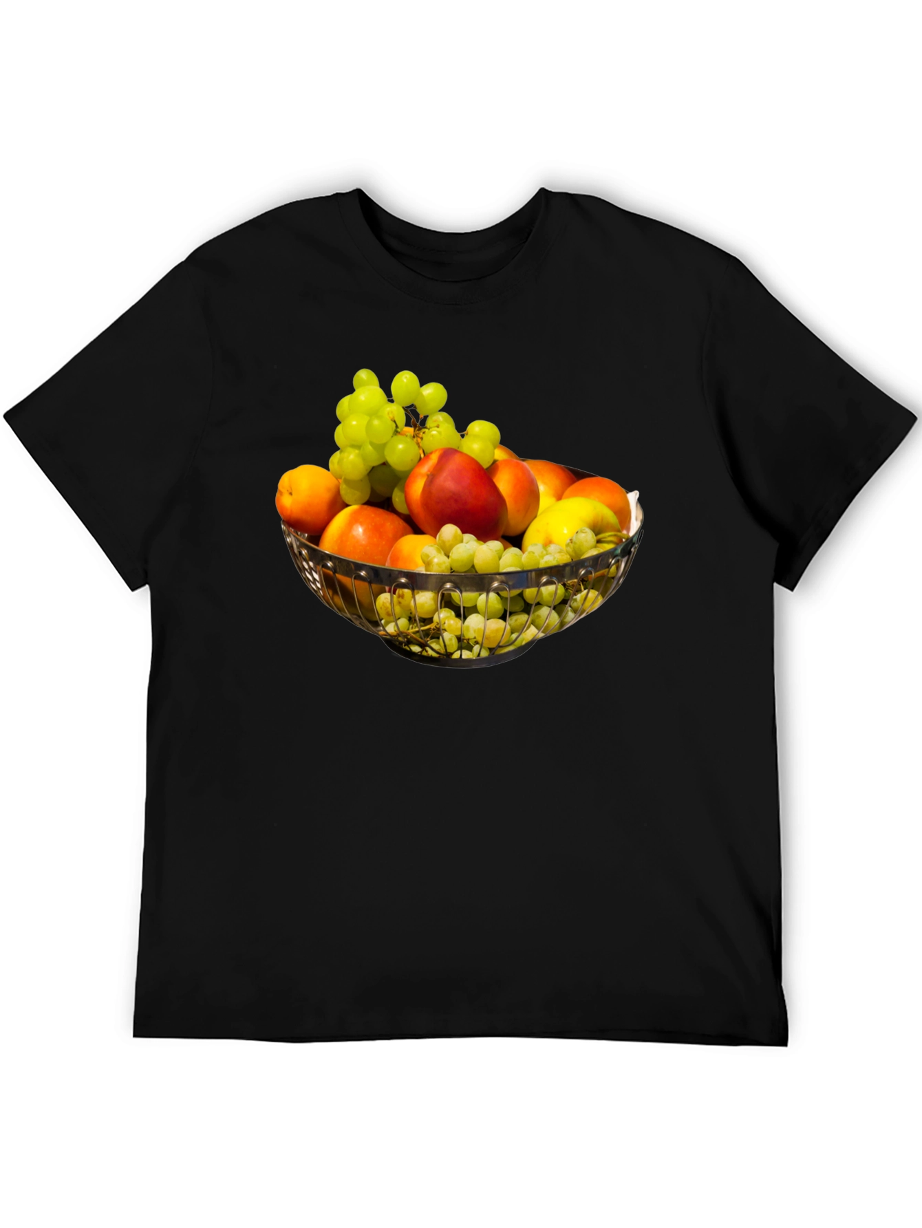Fruit Bowl Graphic Print Black T-Shirt