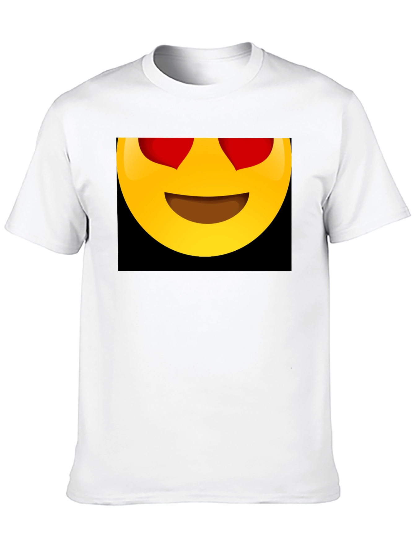 Emoji Heart Eyes Graphic Black T-Shirt