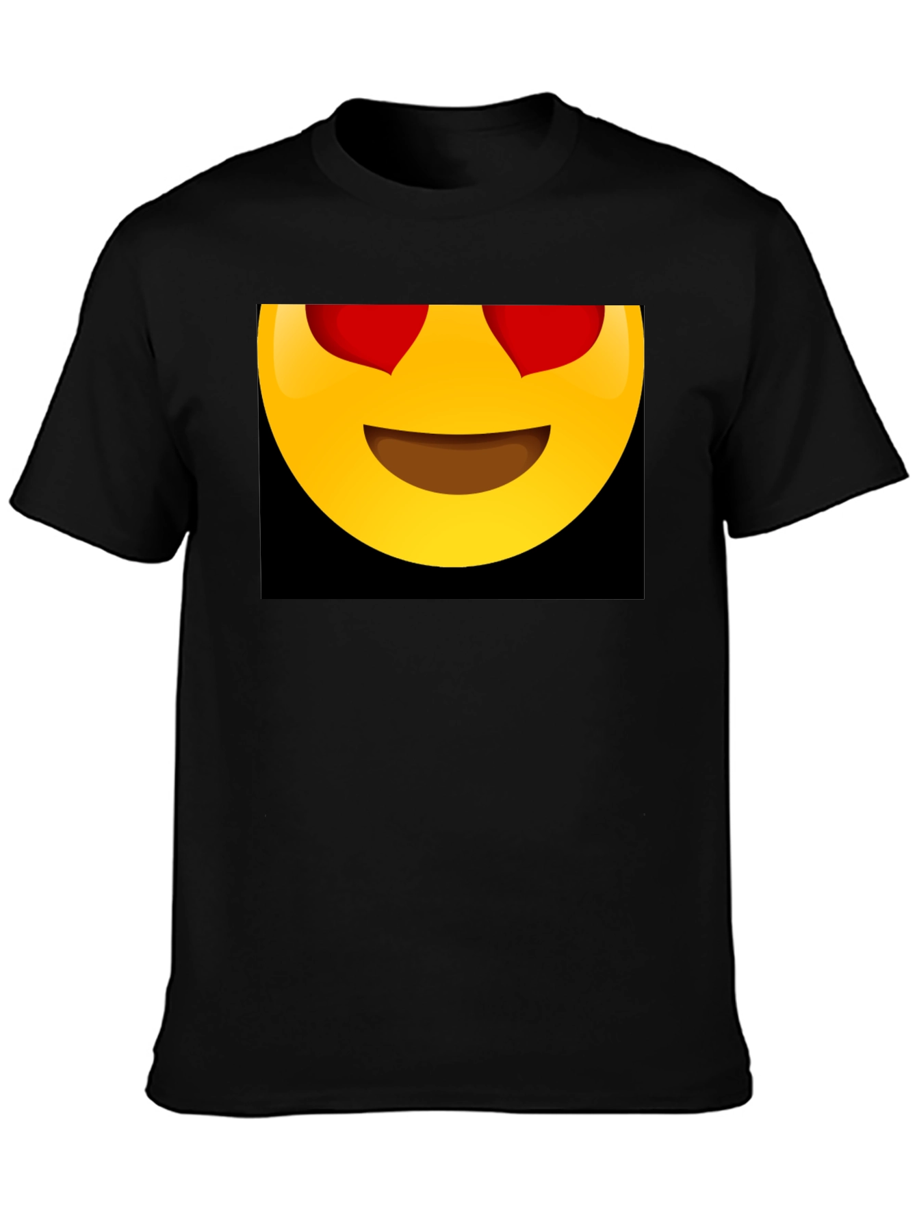 Emoji Heart Eyes Graphic Black T-Shirt