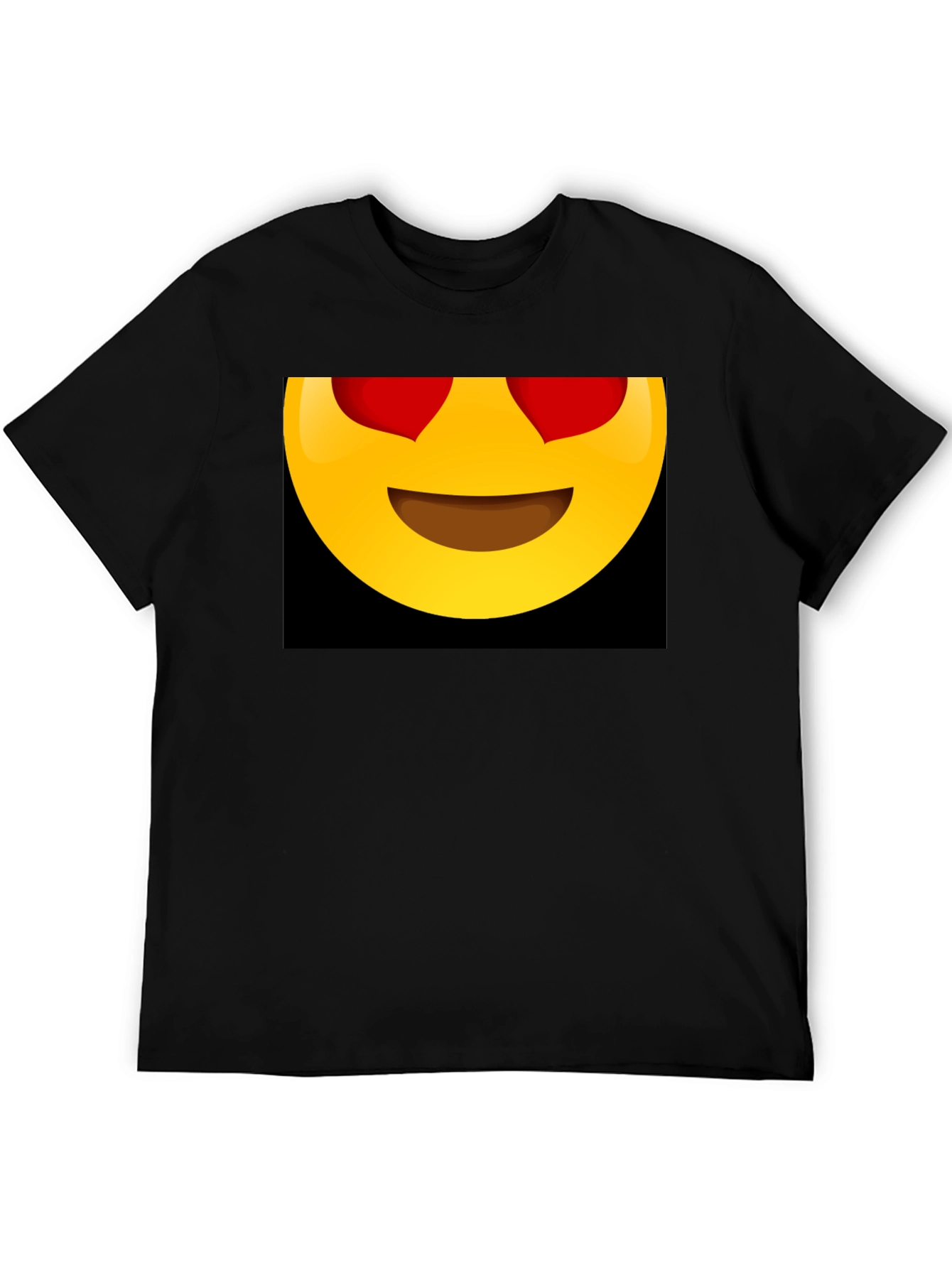 Emoji Heart Eyes Graphic Black T-Shirt