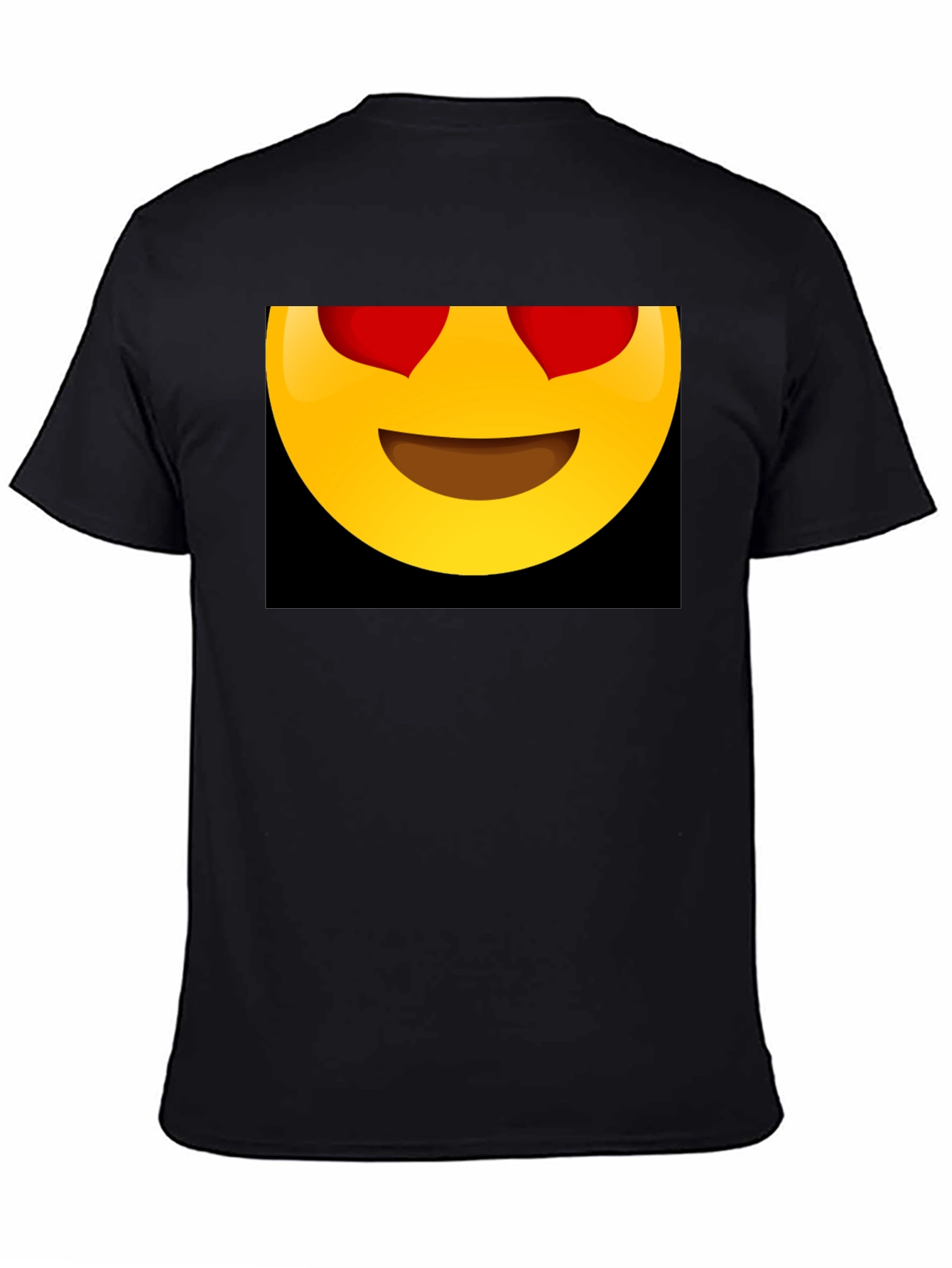 Emoji Heart Eyes Graphic Black T-Shirt