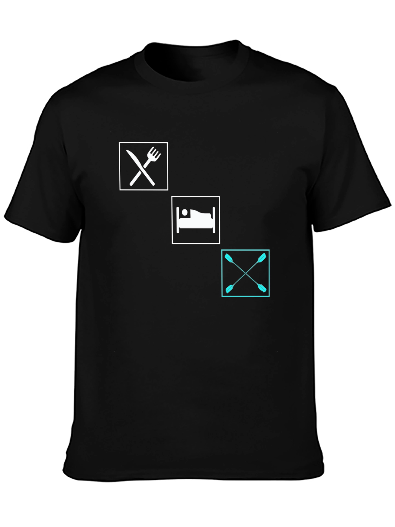 Eat Sleep Paddle T-Shirt | Black Graphic Tee