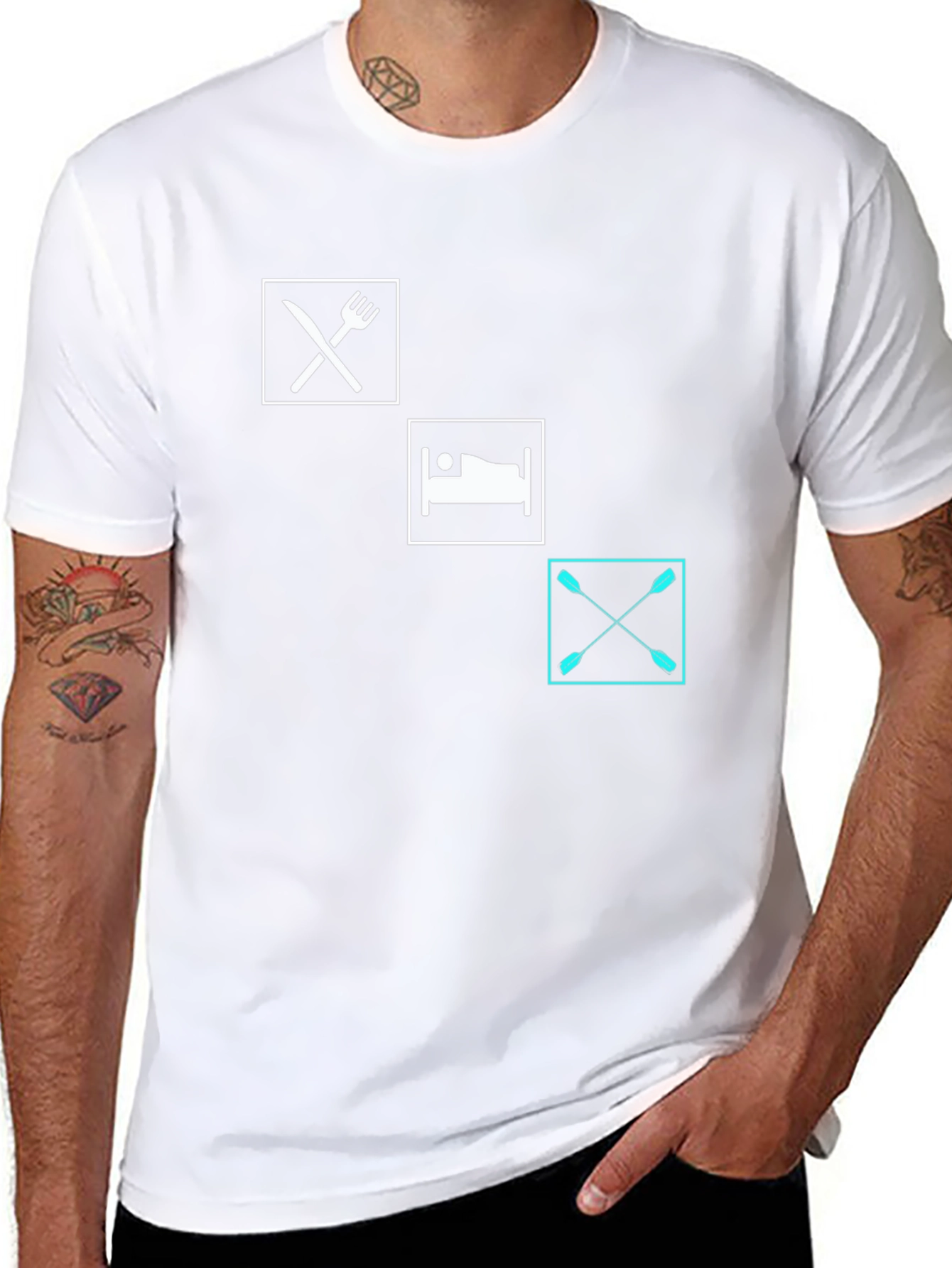 Eat Sleep Paddle T-Shirt | Black Graphic Tee