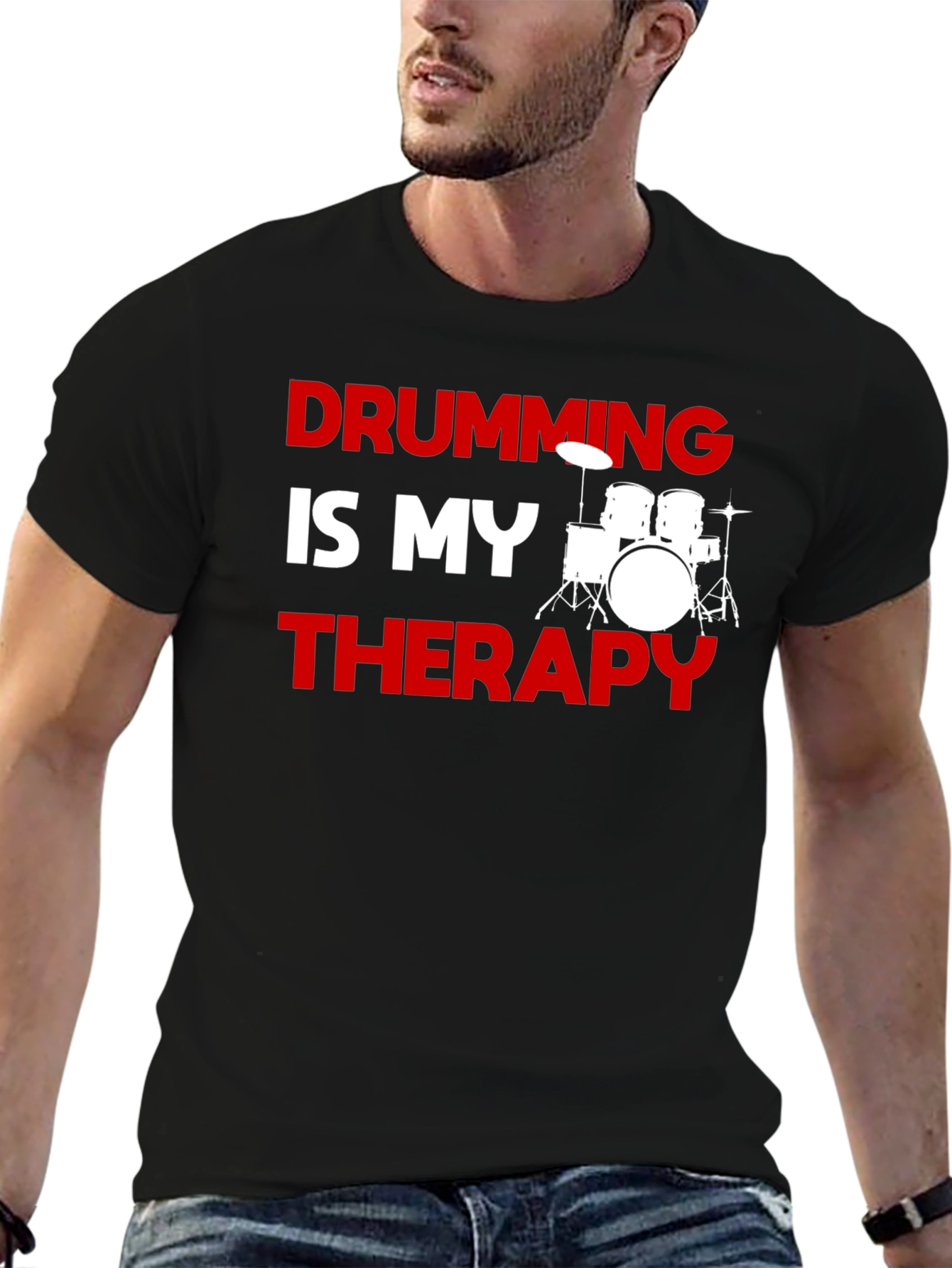 Drumming is My Therapy Graphic T-Shirt