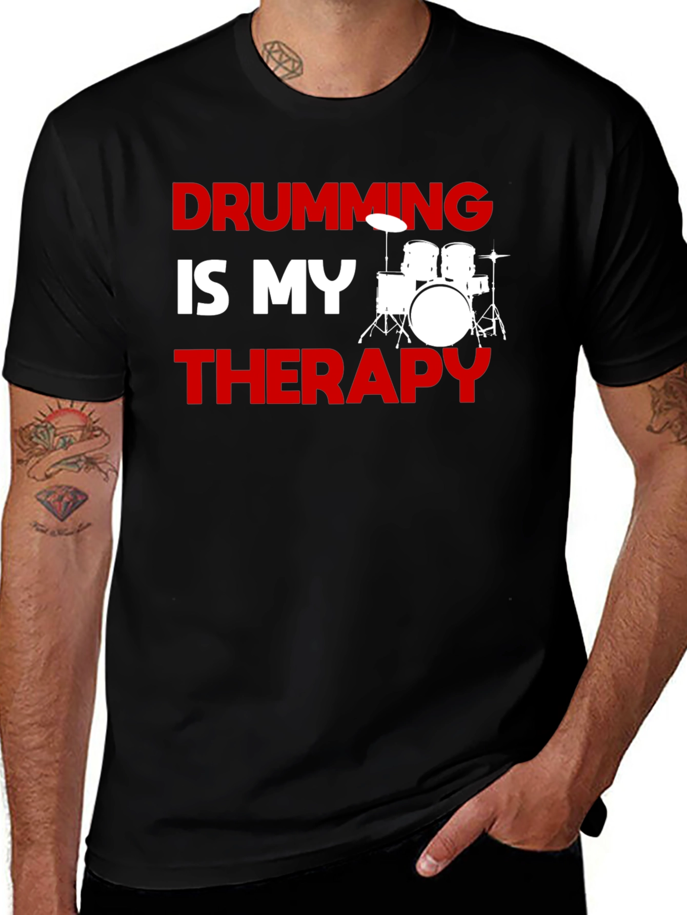 Drumming is My Therapy Graphic T-Shirt