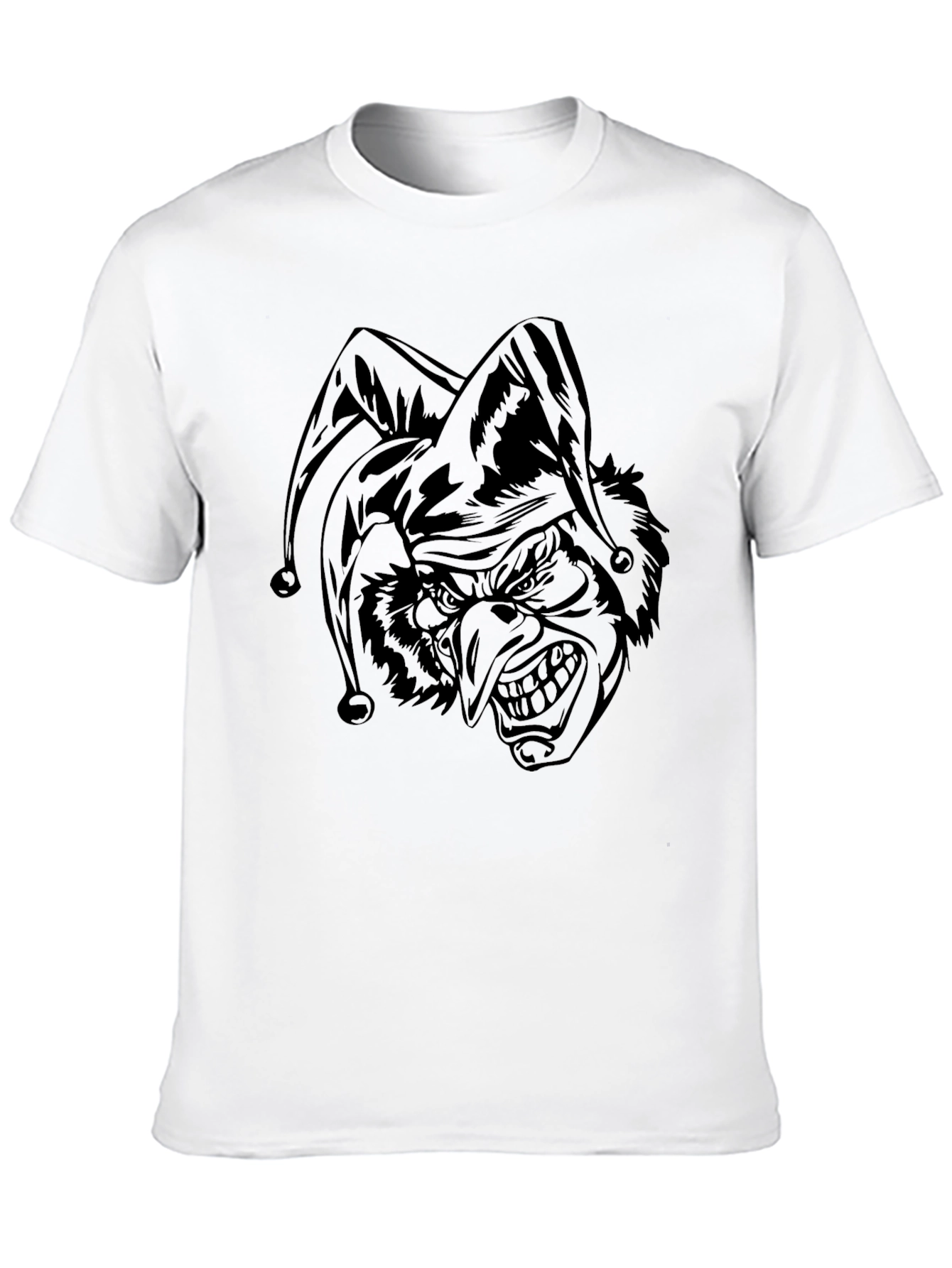 Mens Black T-Shirt with Jester Graphic