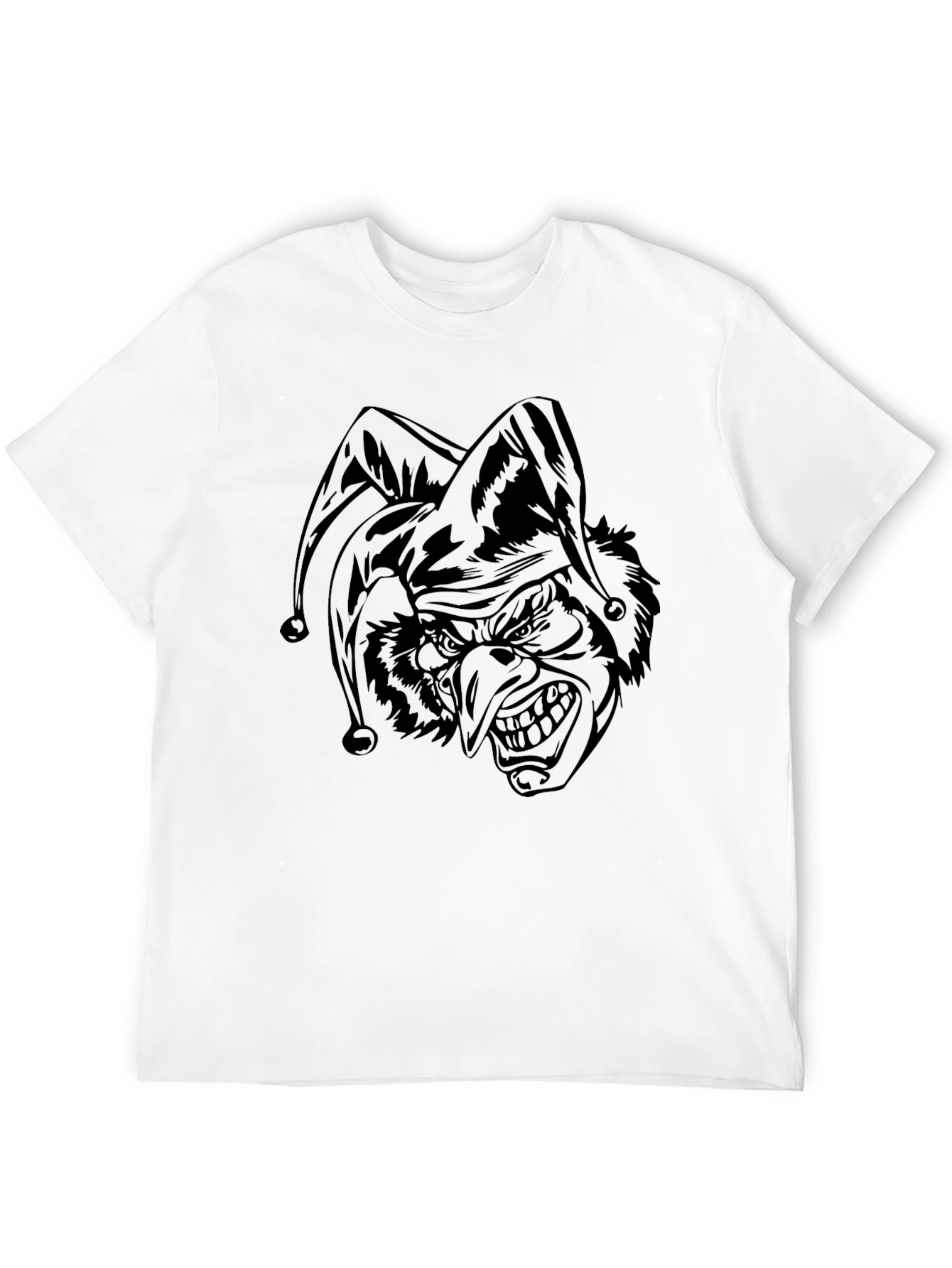 Mens Black T-Shirt with Jester Graphic
