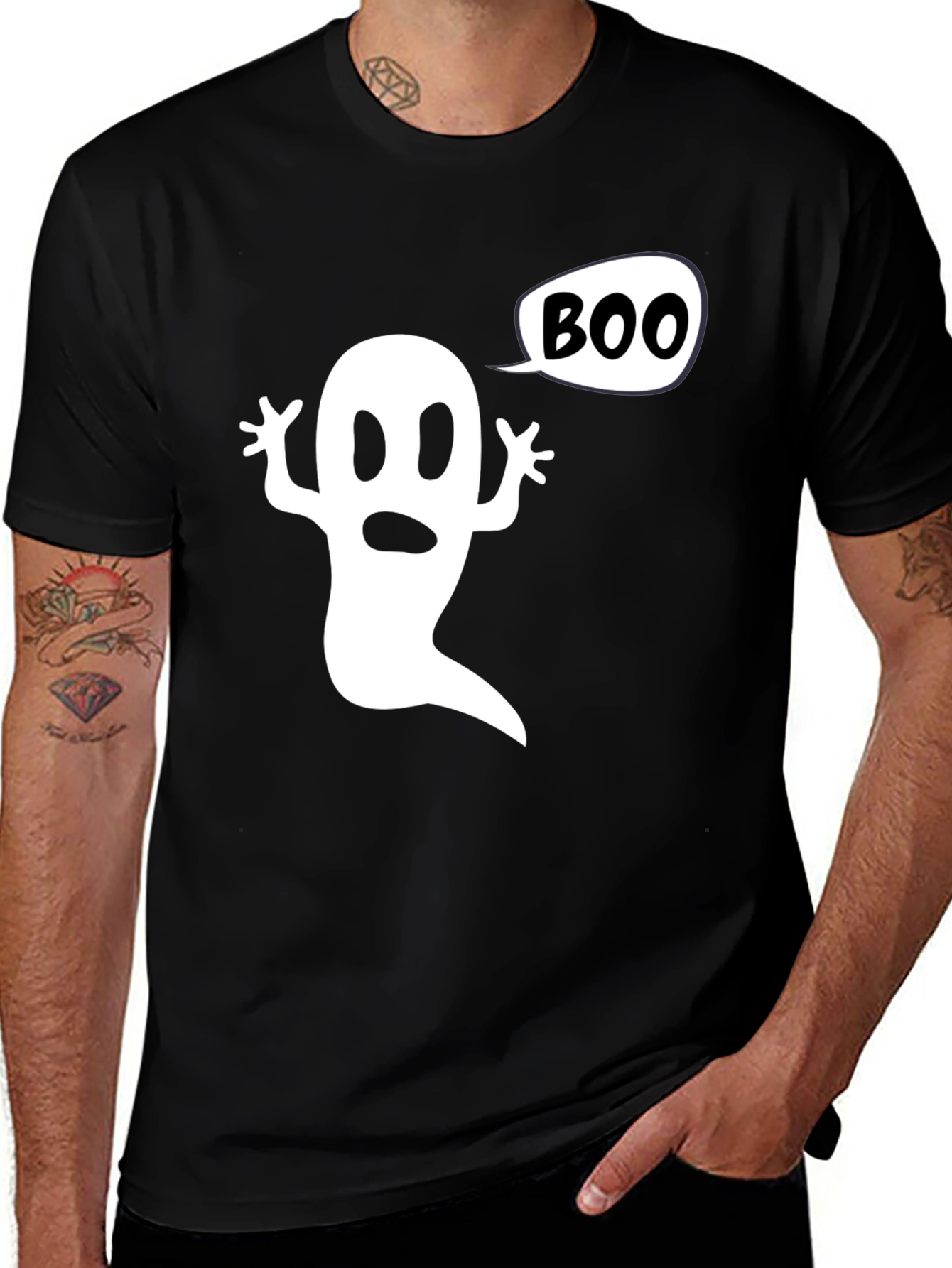 Boo Ghost Graphic Tee - Halloween Spooky Shirt